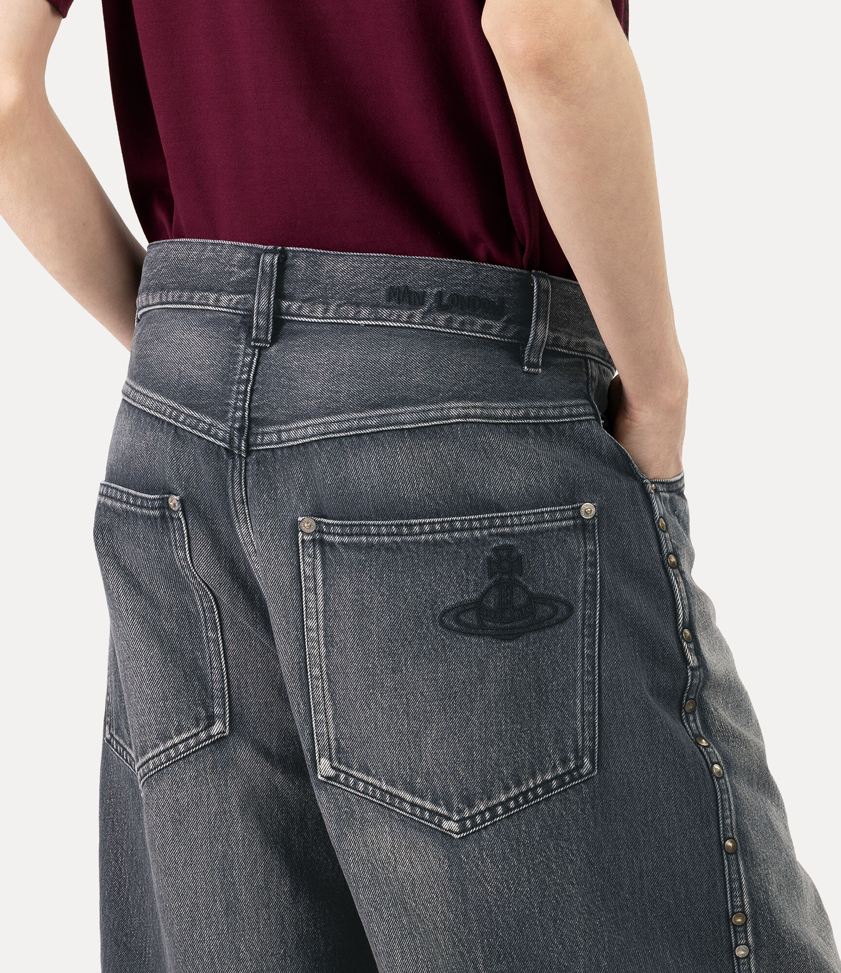Stud Denim Wide Jeans  large image number 5