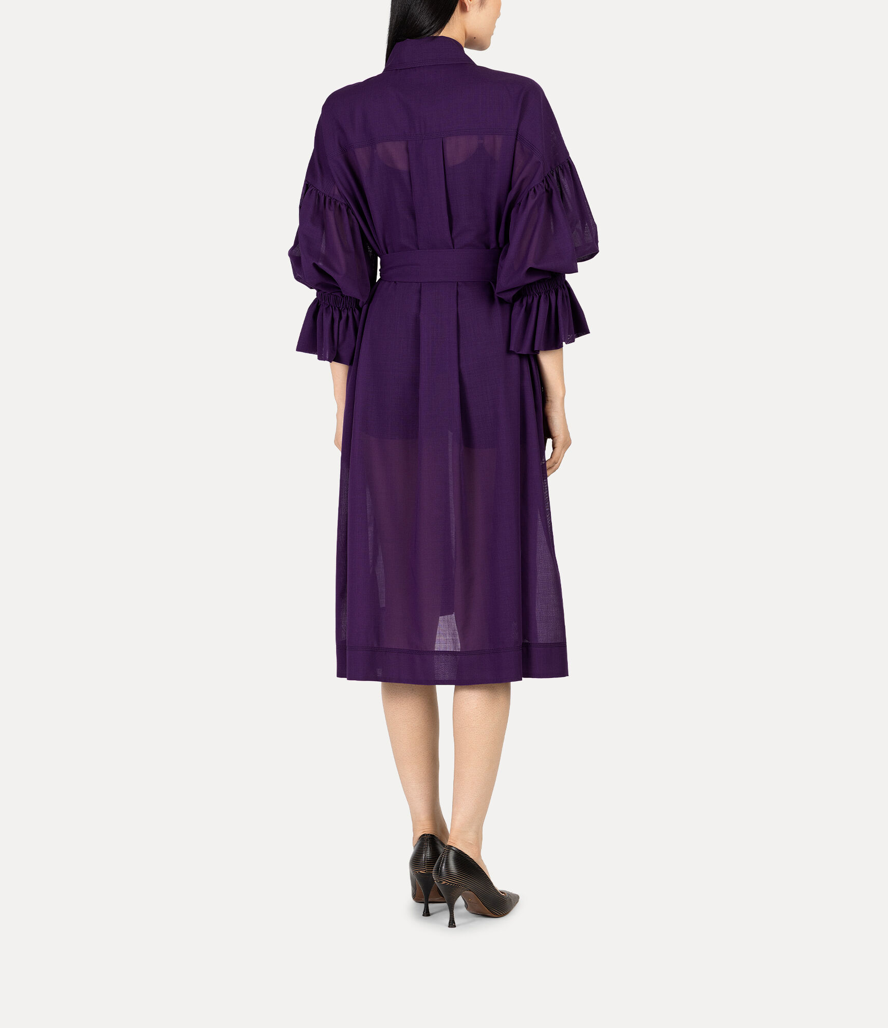 Sheer Wool Pintuck Dress  large image number 3