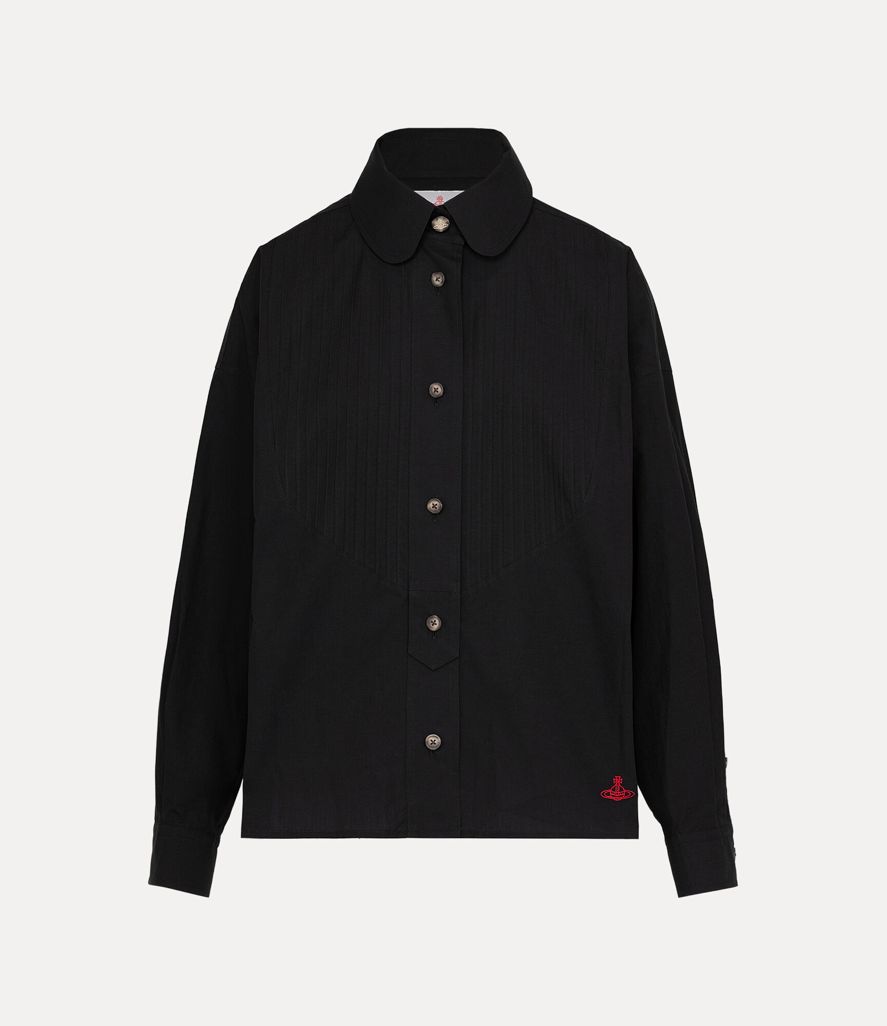 Organic Cotton Typewriter Pintuck Relaxed Shirt  large image number 1