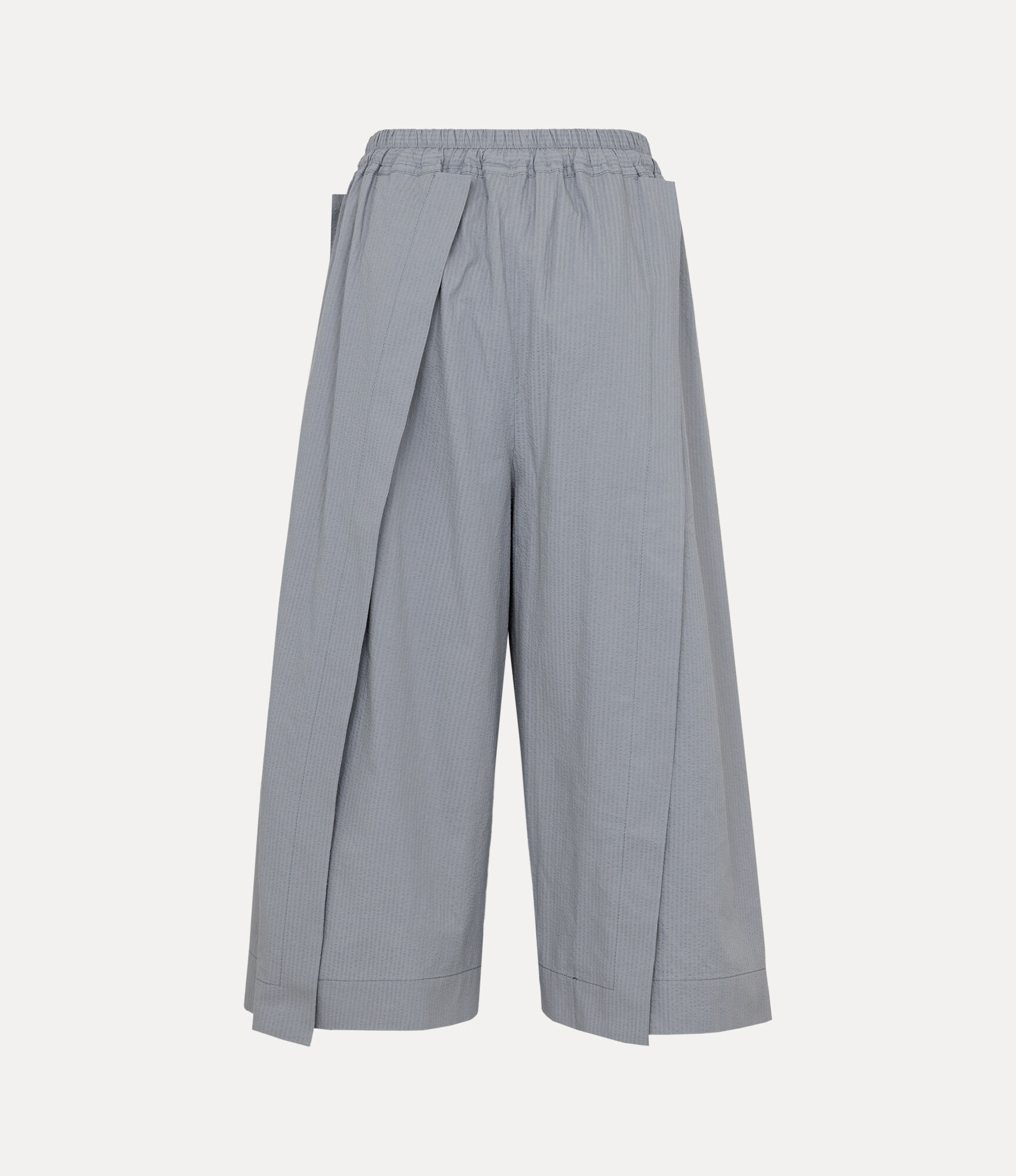 Cotton Seersucker Tuck Pleat Wide Trousers  large image number 5