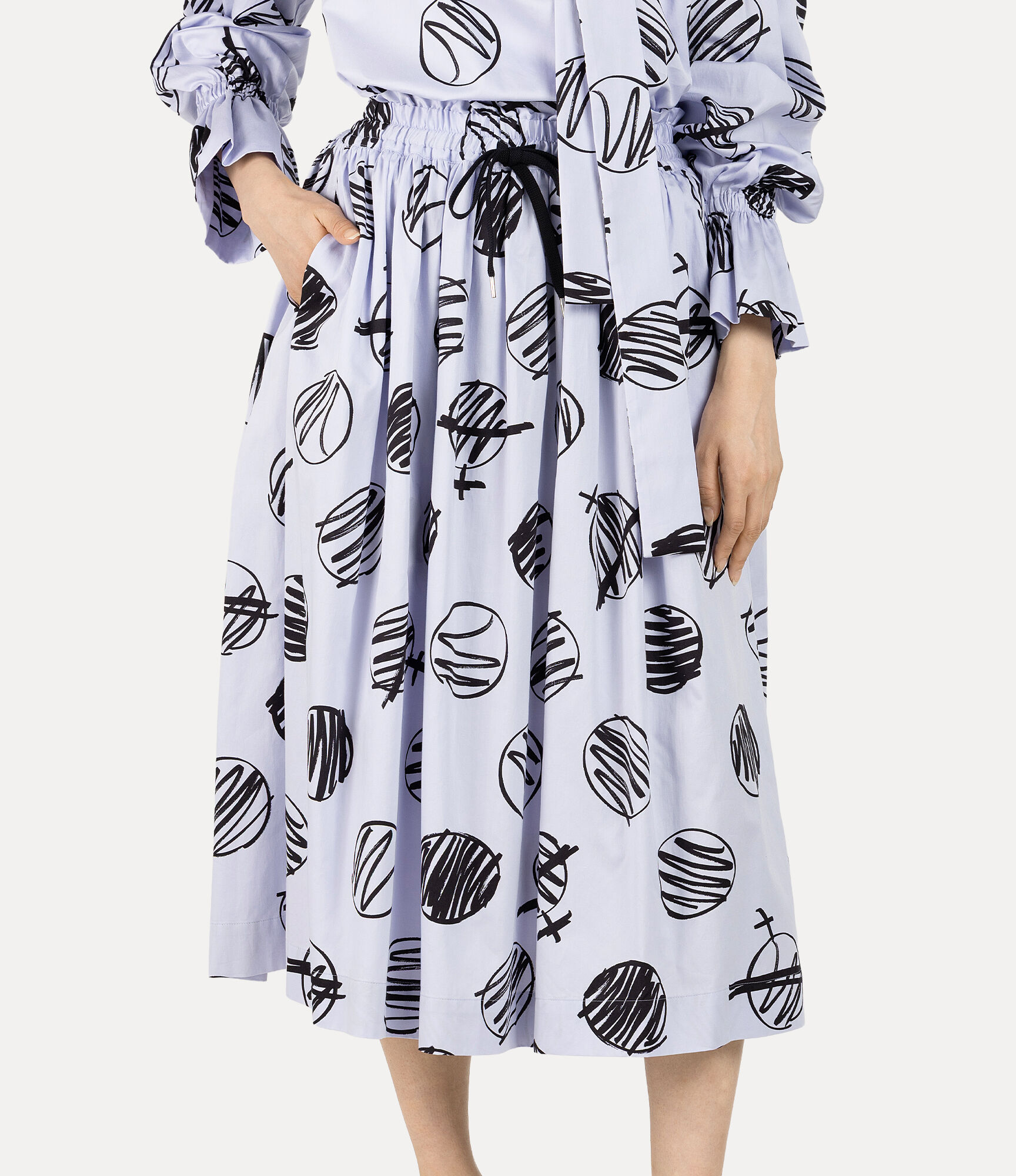 Scribble Dots Print Gathered Skirt  large image number 4
