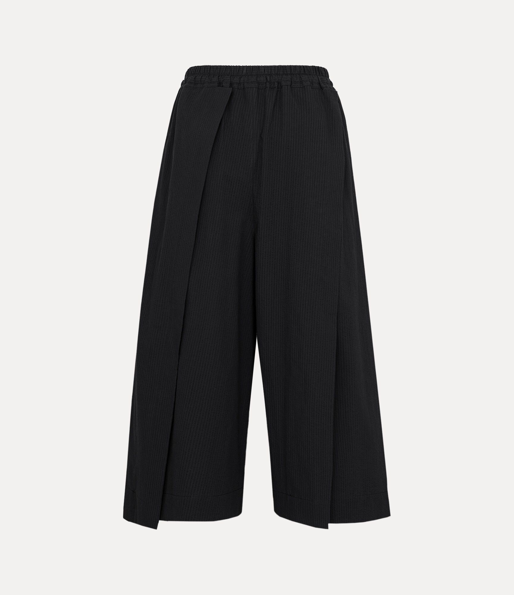 Cotton Seersucker Tuck Pleat Wide Trousers  large image number 5