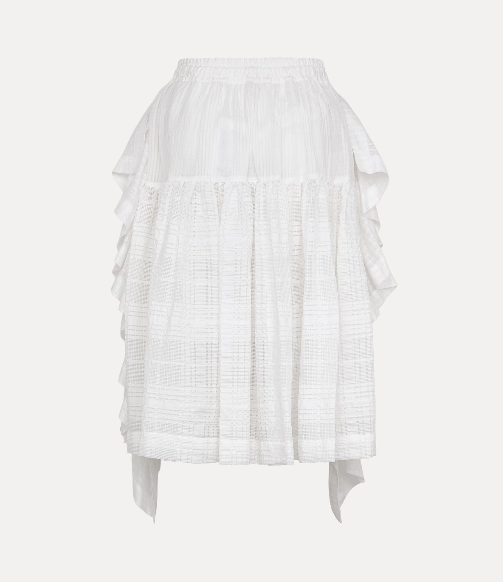 Texture Check Blocking Gathered Frill Skirt  large image number 5