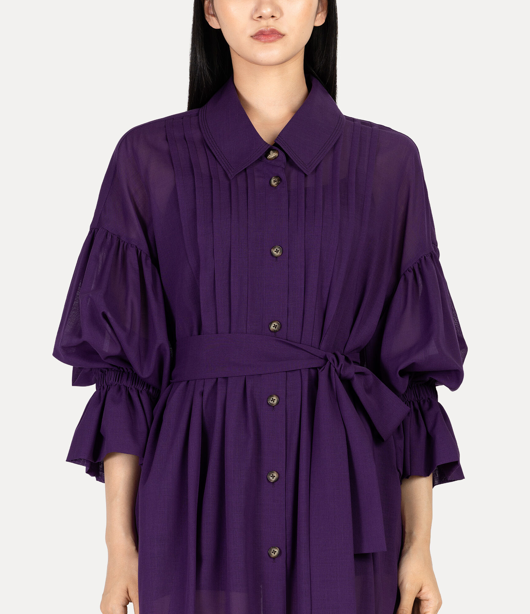 Sheer Wool Pintuck Dress  large image number 4