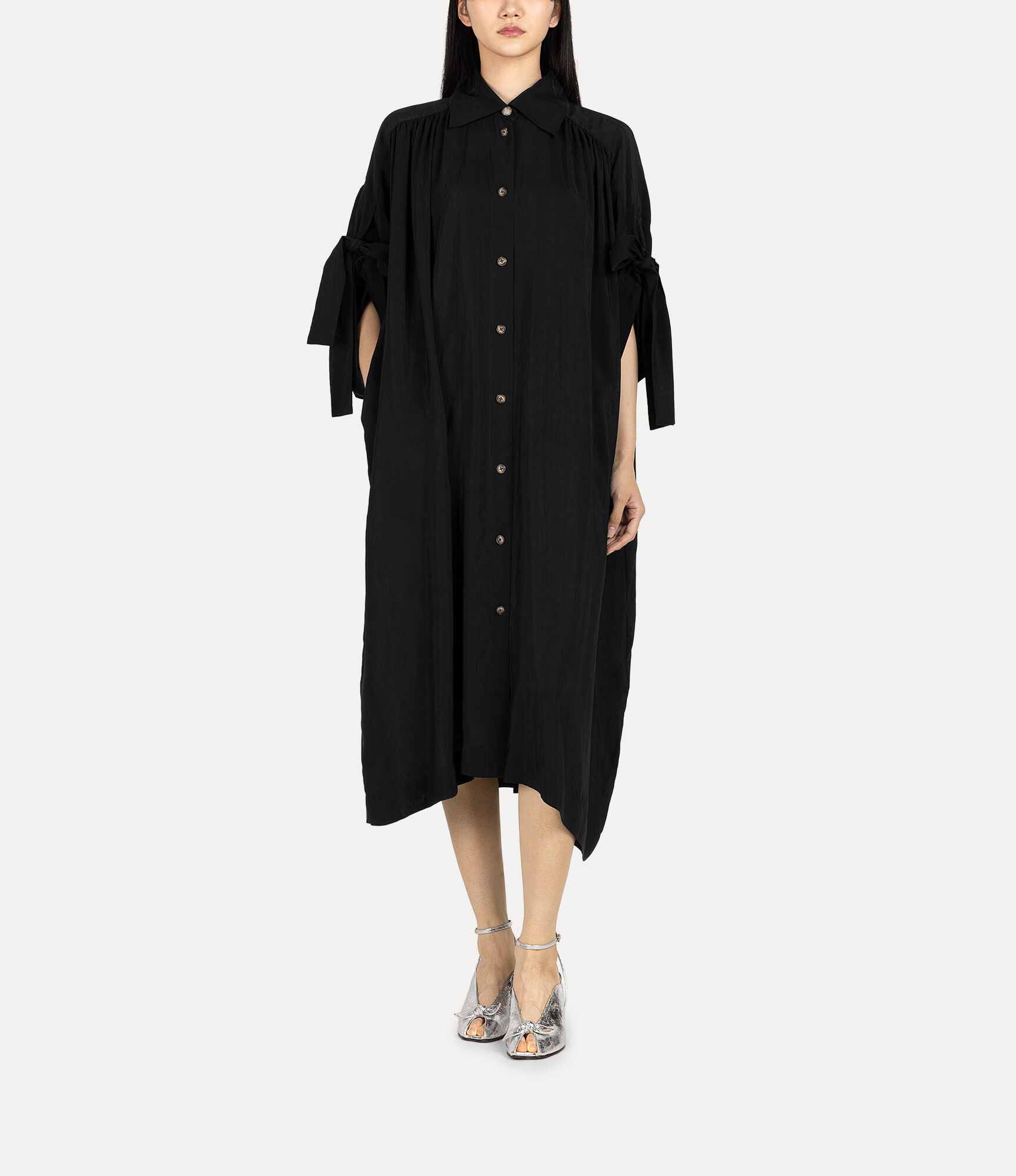 String Gather Shirt Dress  large image number 2