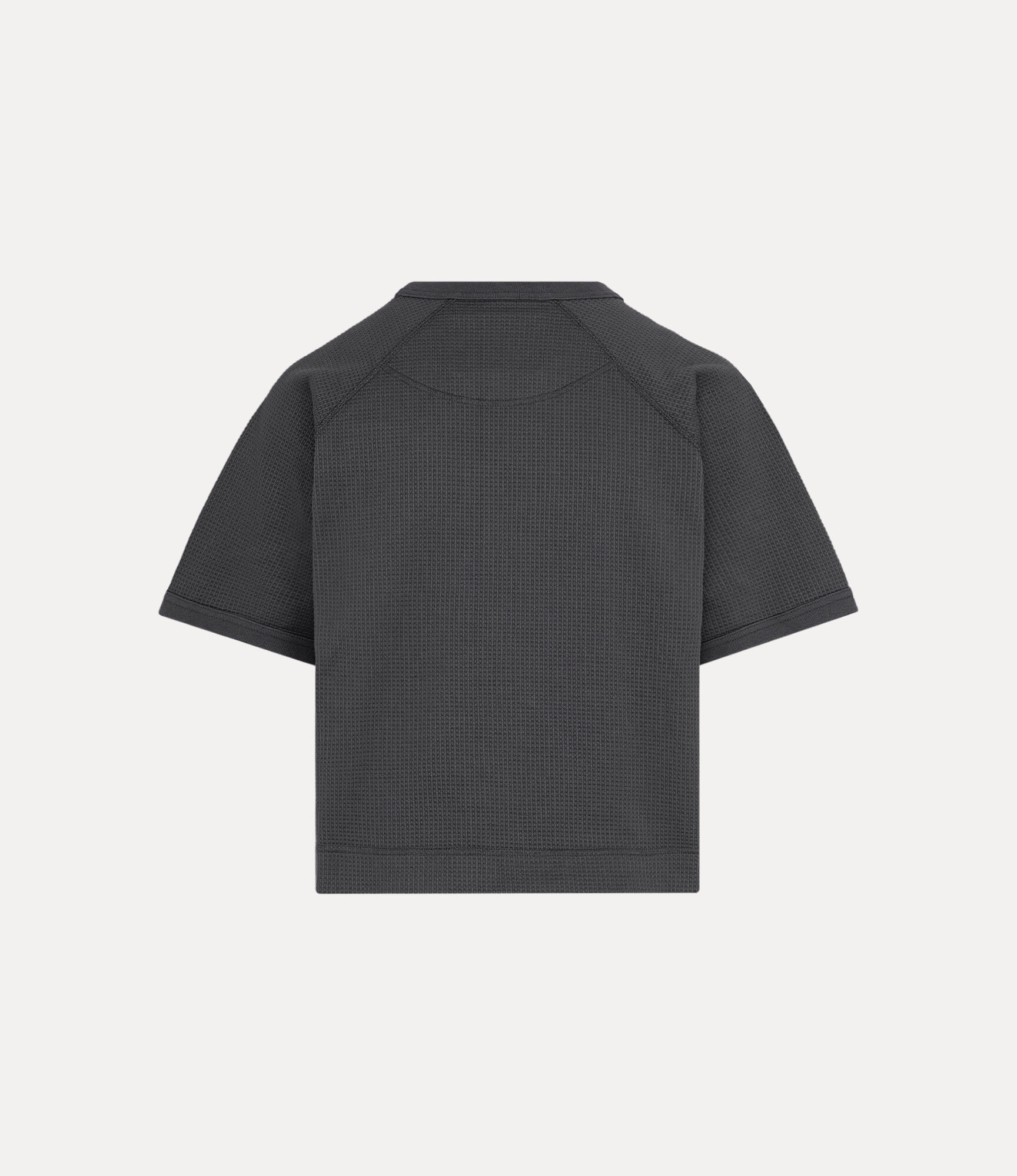 Irregular Waffle Raglan Relaxed T-Shirt  large image number 5