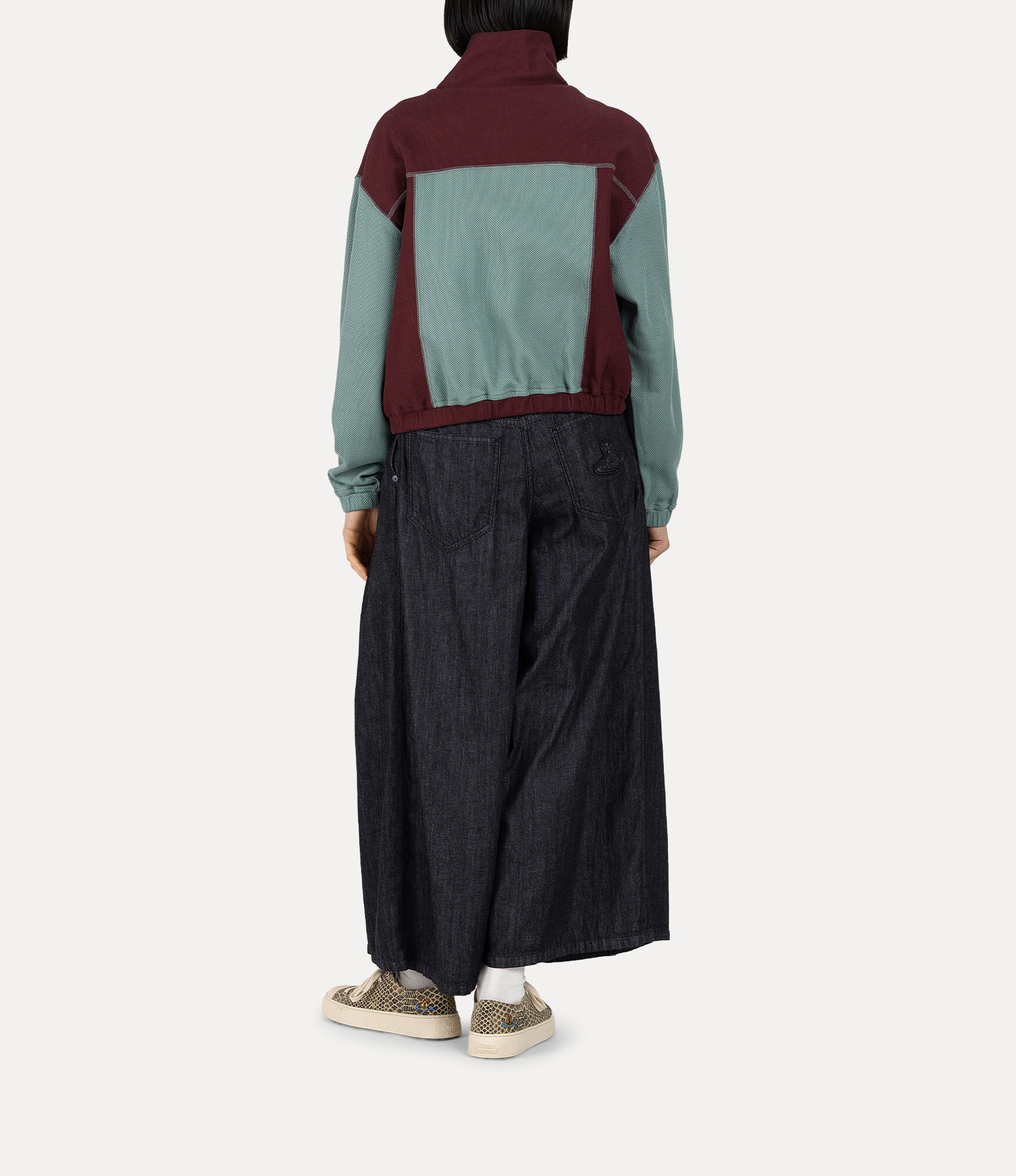 Mesh Jersey Blocking Zip Blouson  large image number 3