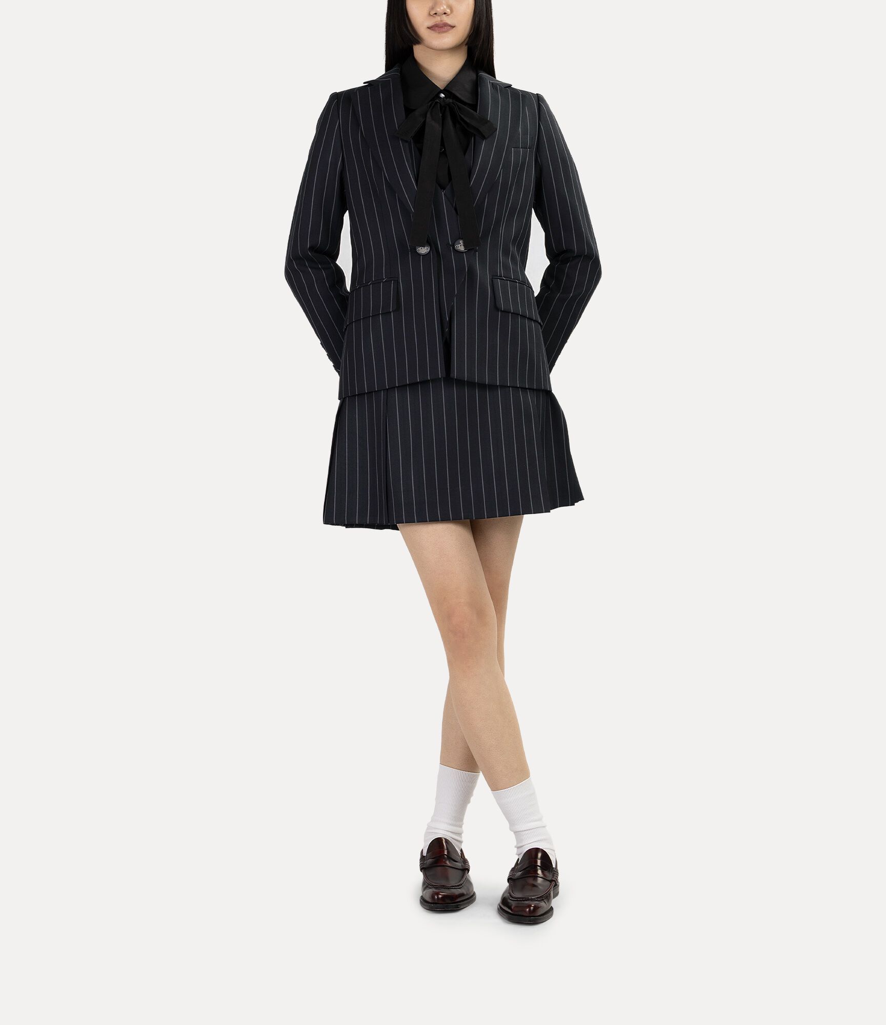 Gabardine Pleat Mini Skirt   large image number 2