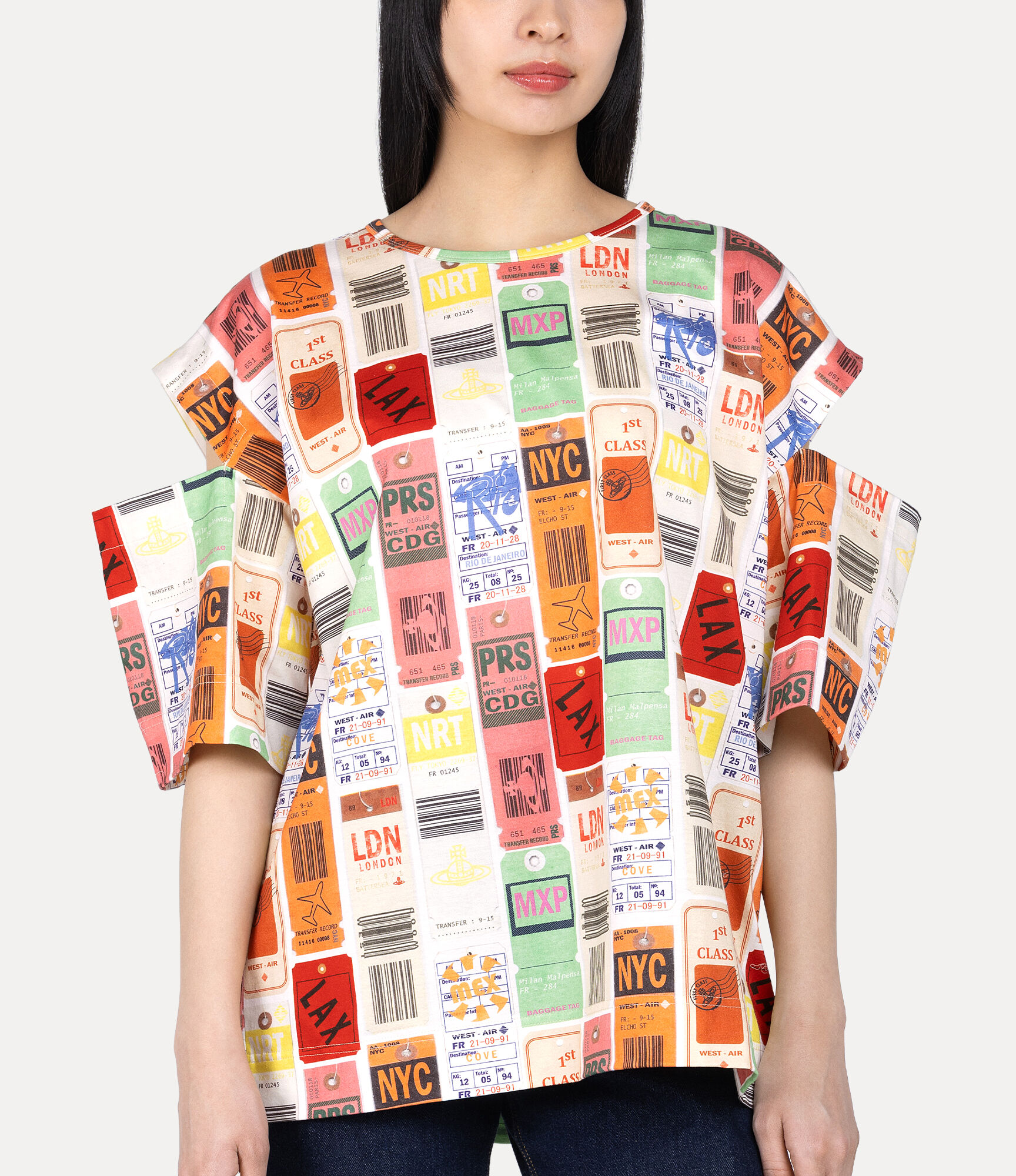 Travel Print Slit T-shirt   large image number 4