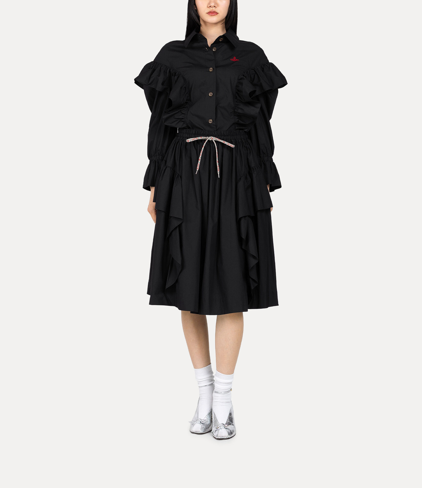 Micro Check Frill Shirt  large image number 2