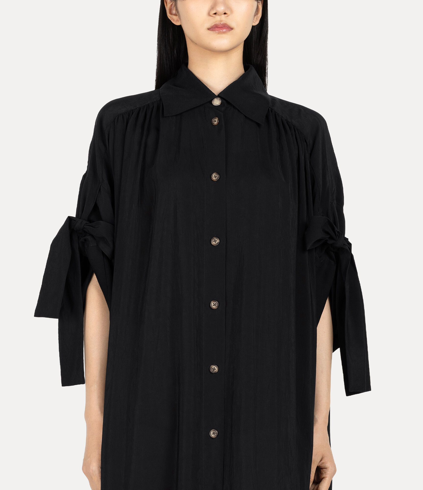 String Gather Shirt Dress  large image number 4