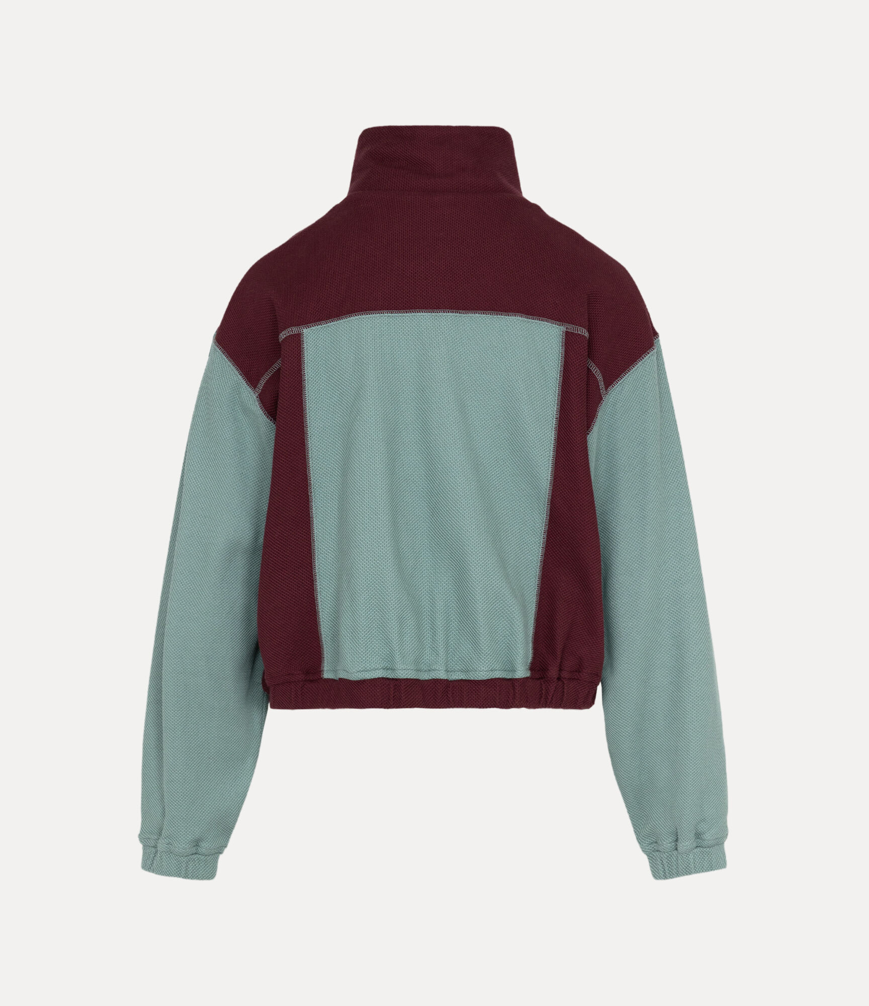 Mesh Jersey Blocking Zip Blouson  large image number 5