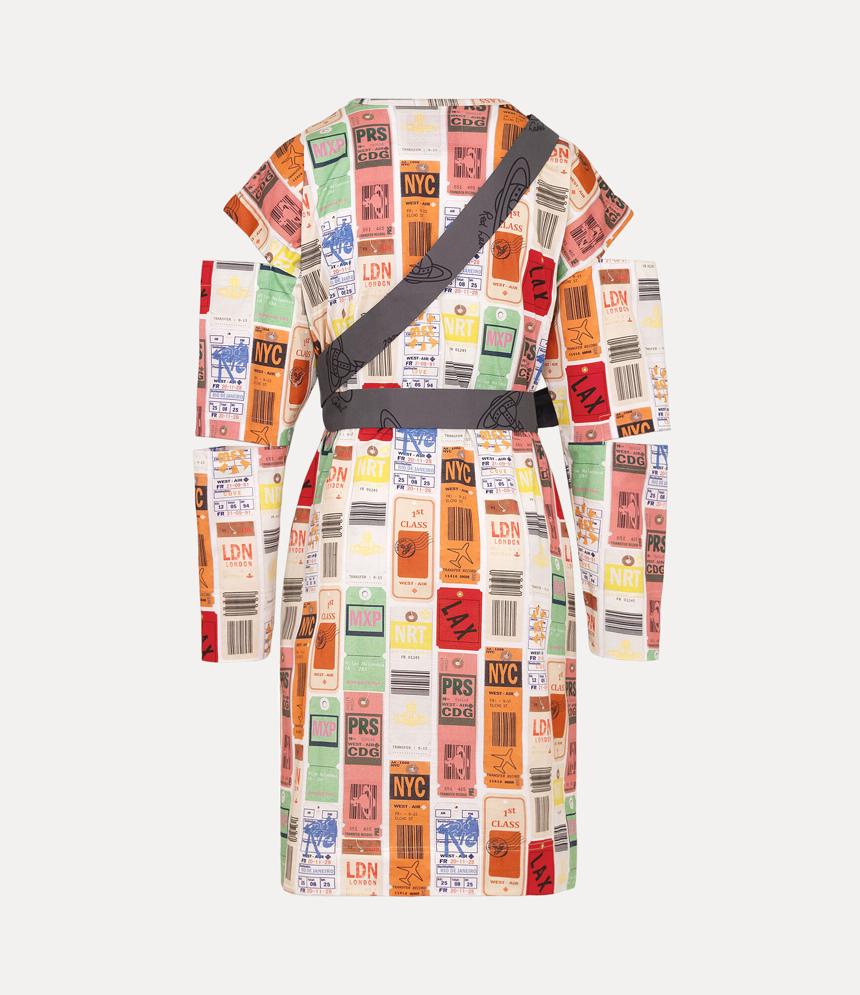 Travel Print Slit Tape Dress  large image number 5