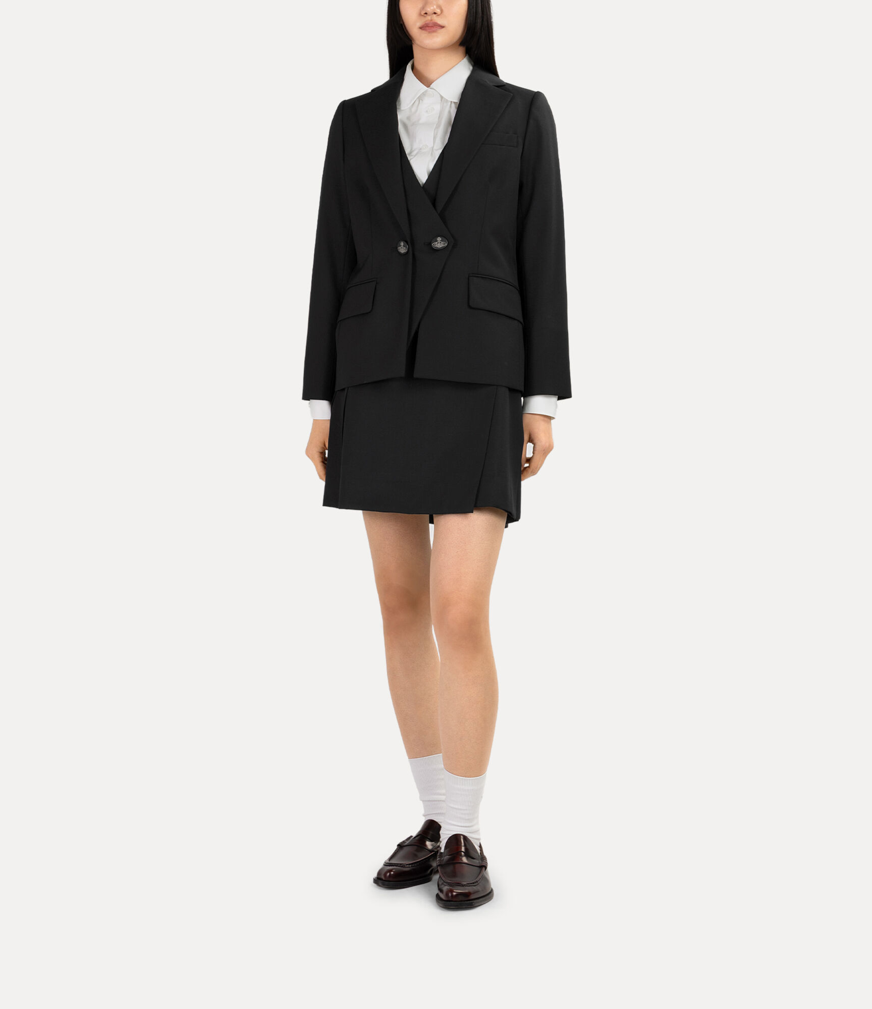 Gabardine Pleat Mini Skirt   large image number 2