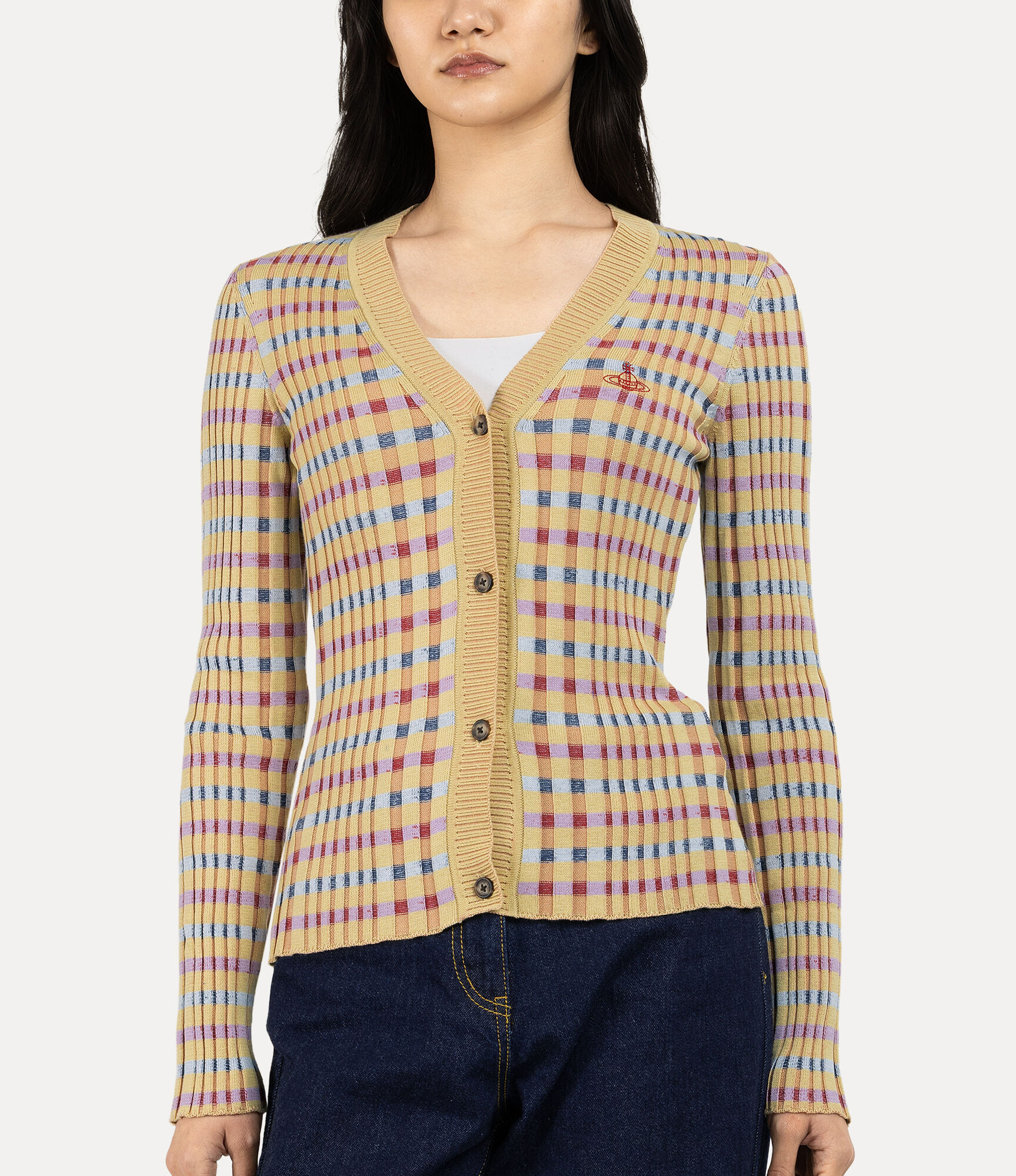 Ribbed V-neck Cardigan  large image number 4