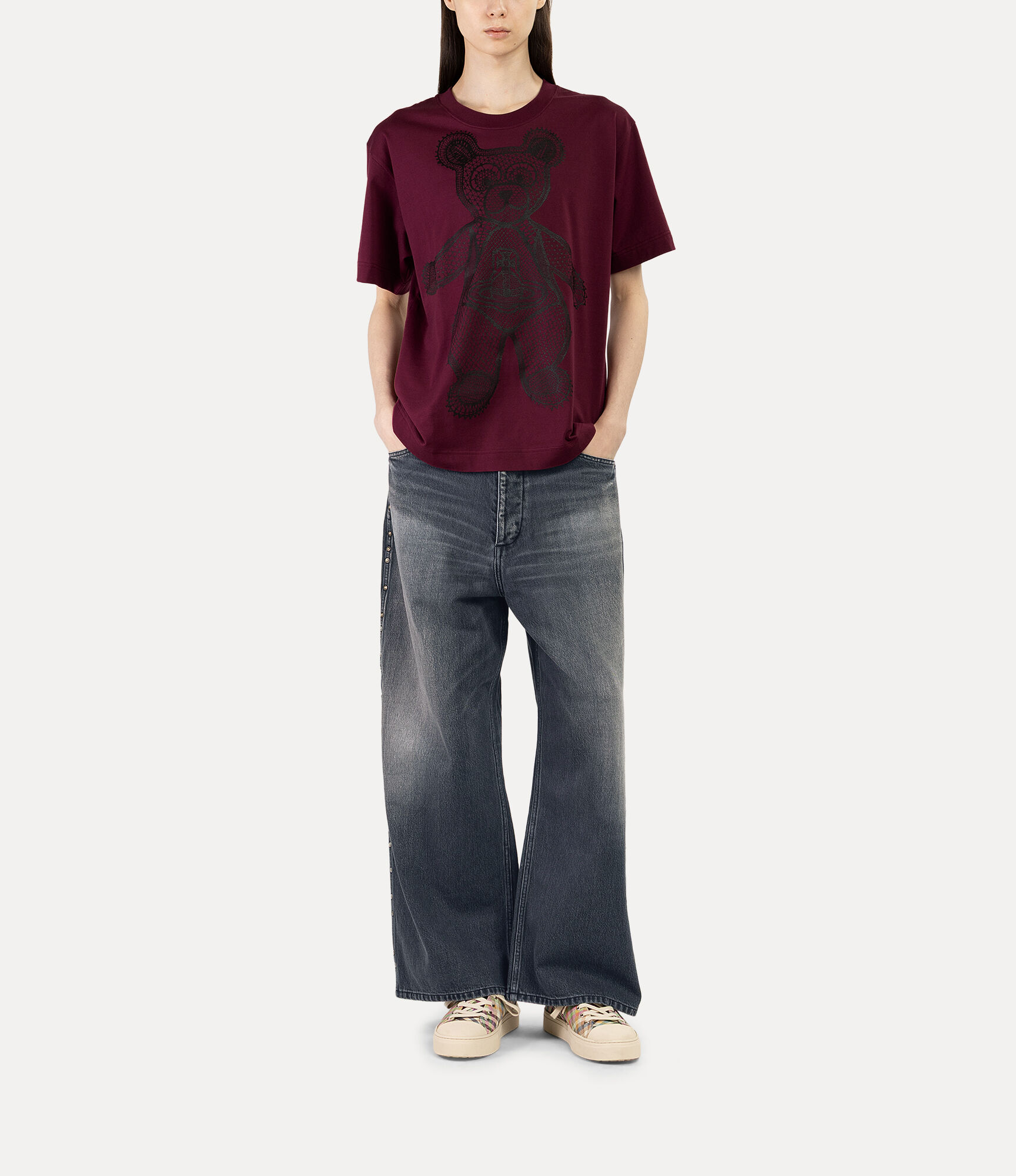 Stud Denim Wide Jeans  large image number 2