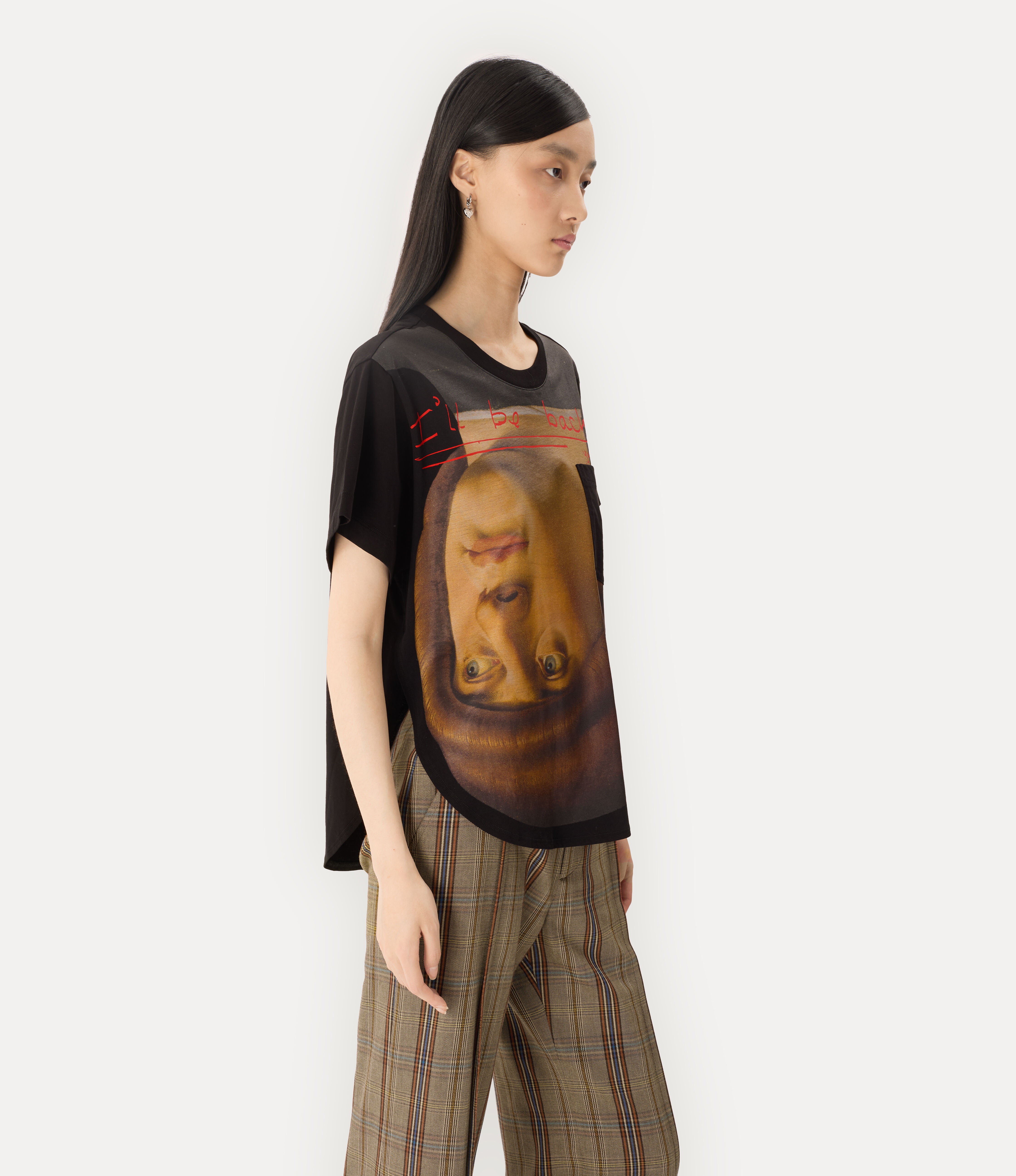 Upside Down Head Circle Hem T-shirt   large image number 7
