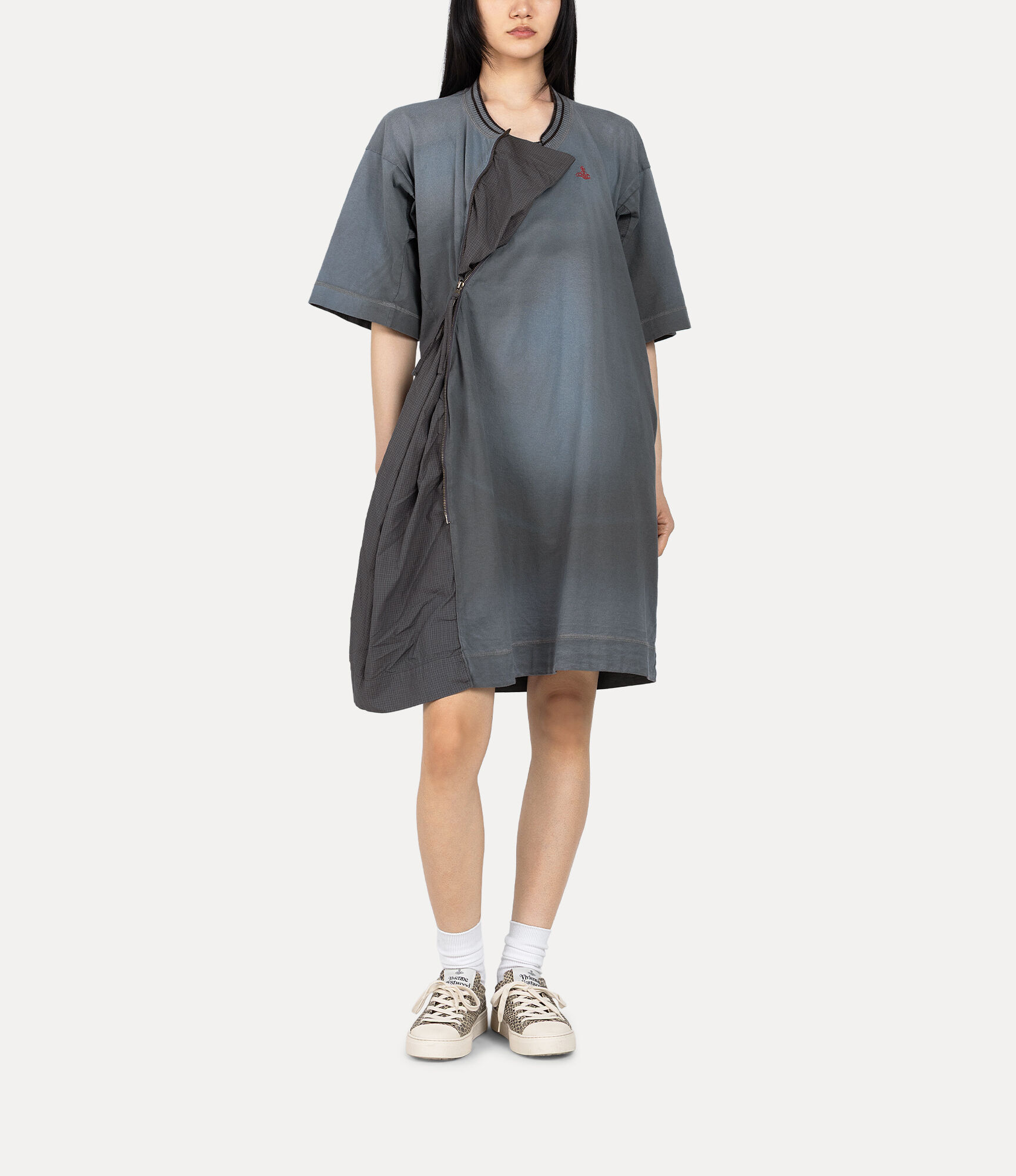 Recycled Jersey Overdye Fastener Dress  large image number 2