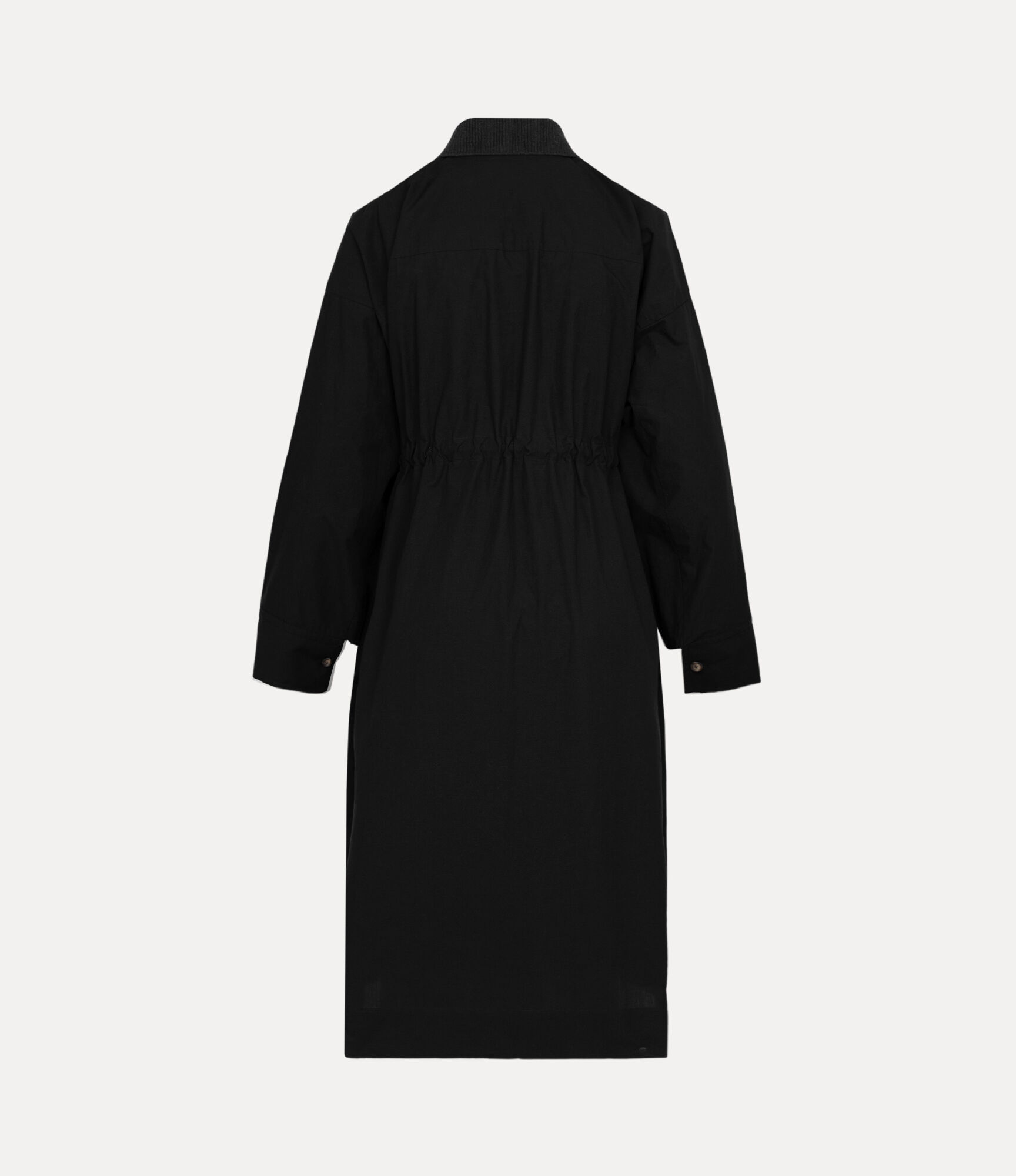 Organic Cotton Typewriter Collar Rib Shirt Dress  large image number 5