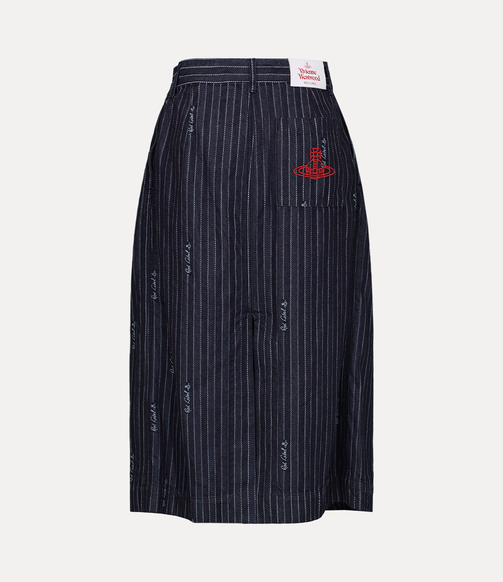 Logo Stripe Jacquard Denim Wide Skirt  large image number 6