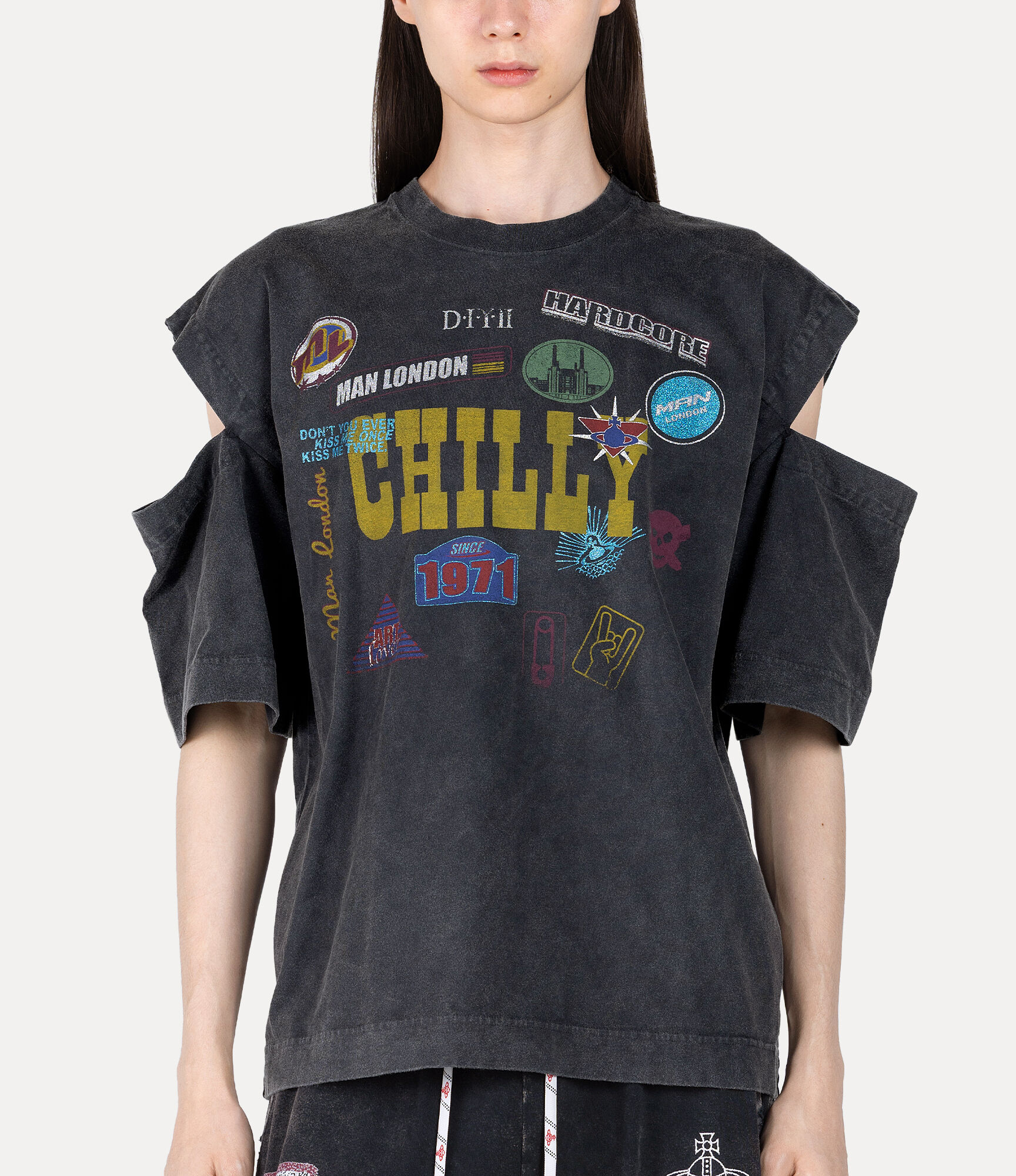 Patchwork Slit t-shirt  large image number 3