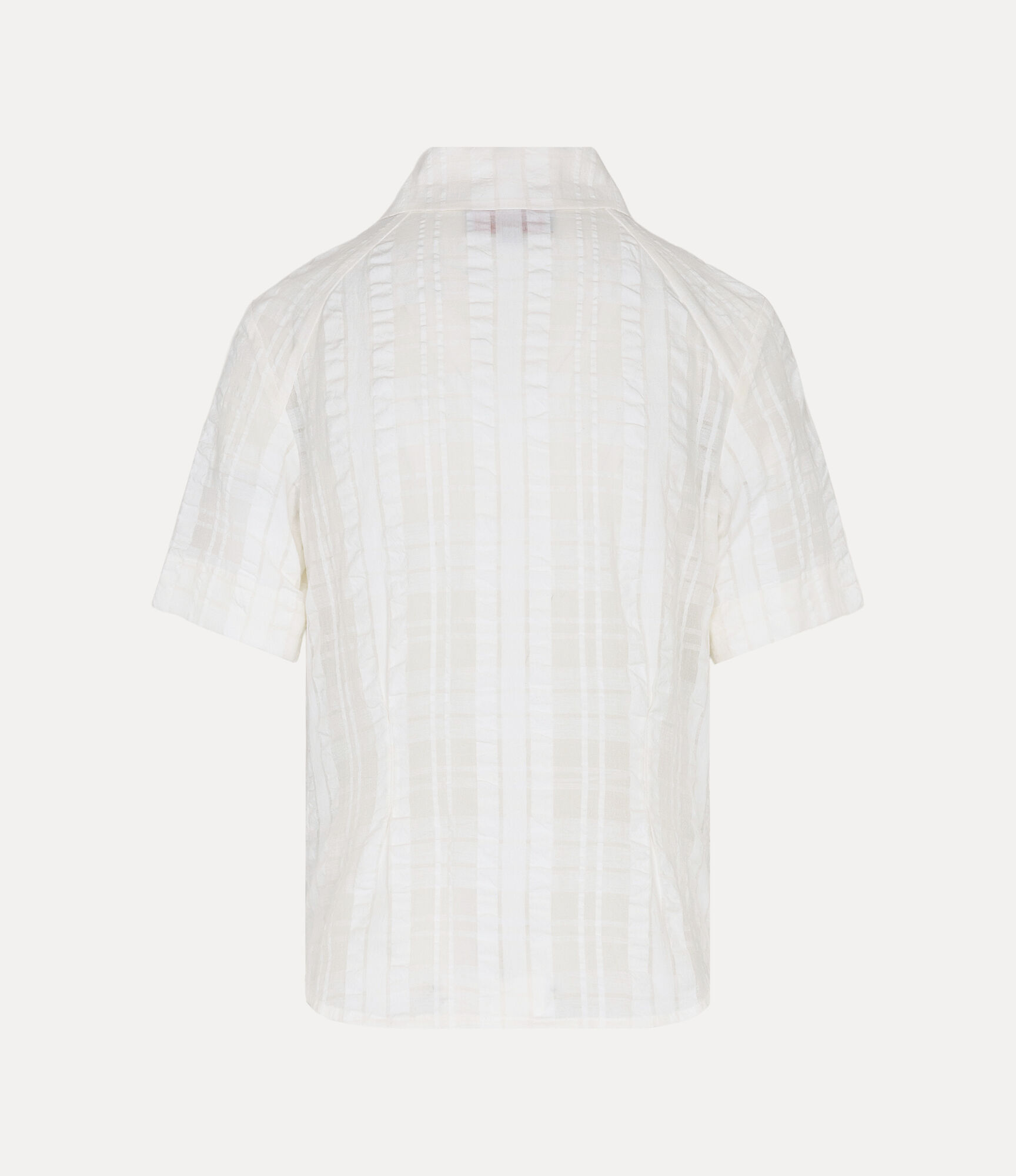 Shadow Check Short Sleeve Bib Gathered Shirt  large image number 5