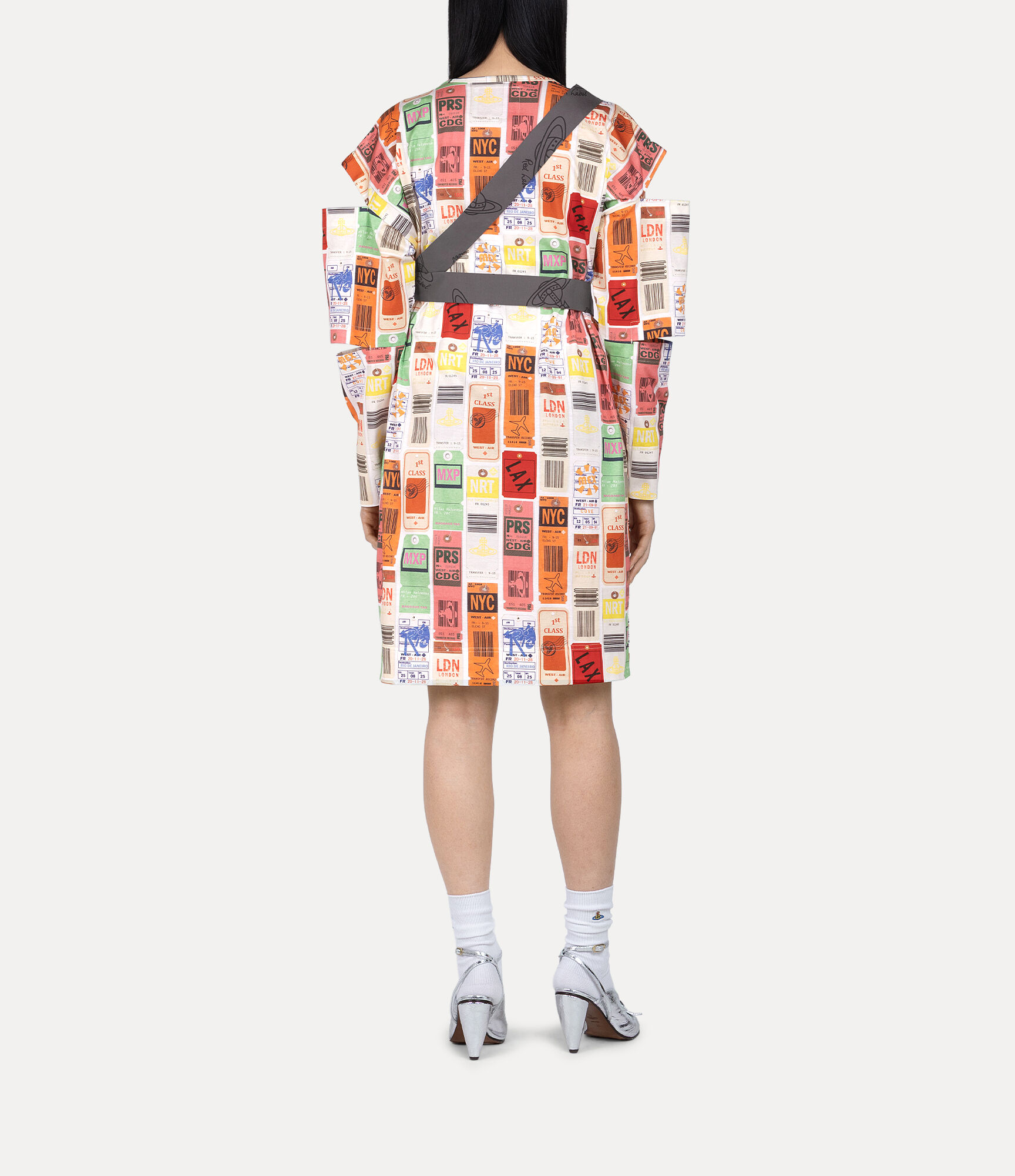 Travel Print Slit Tape Dress  large image number 3