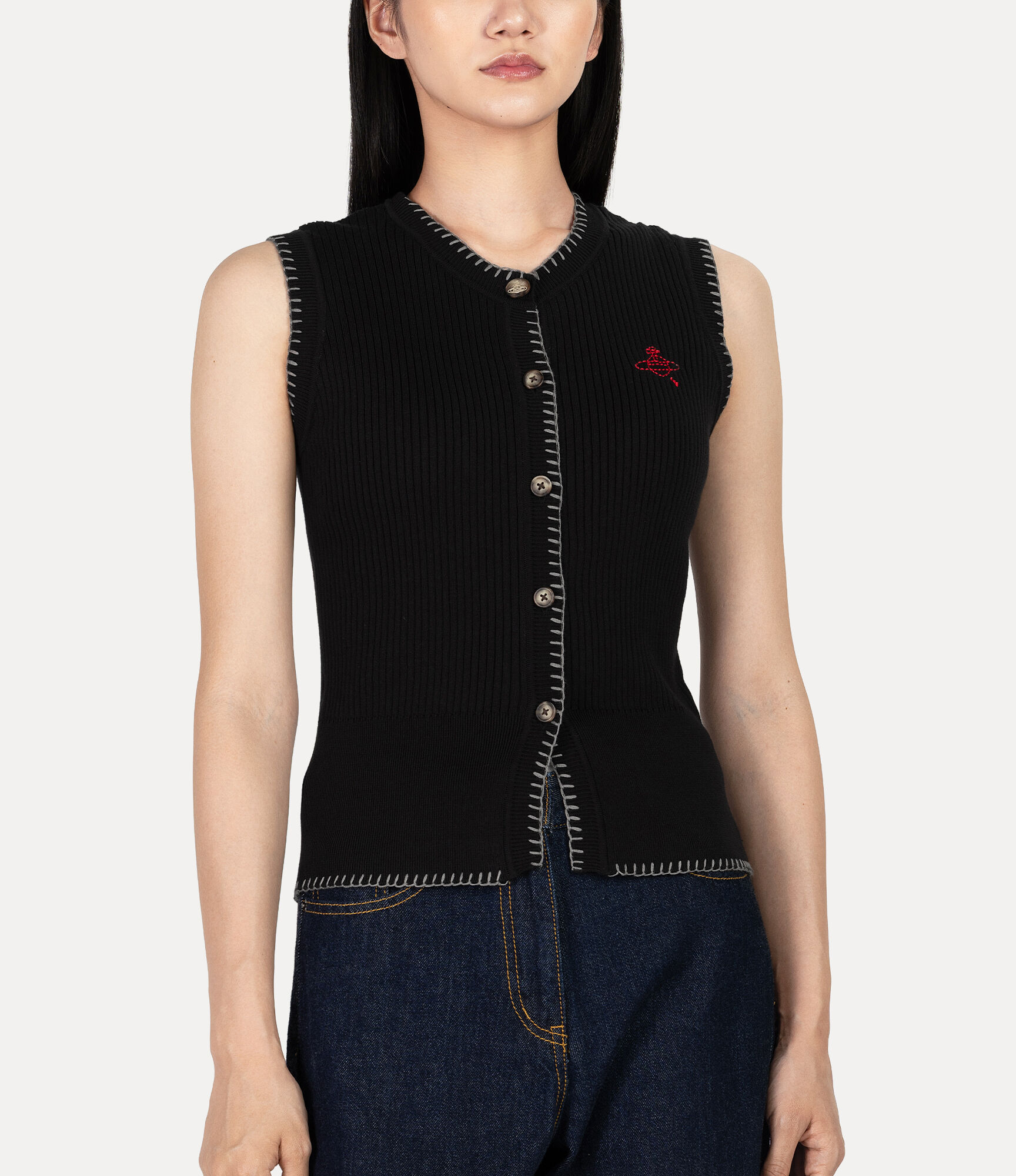 Blanket Stitch Rib Vest  large image number 4
