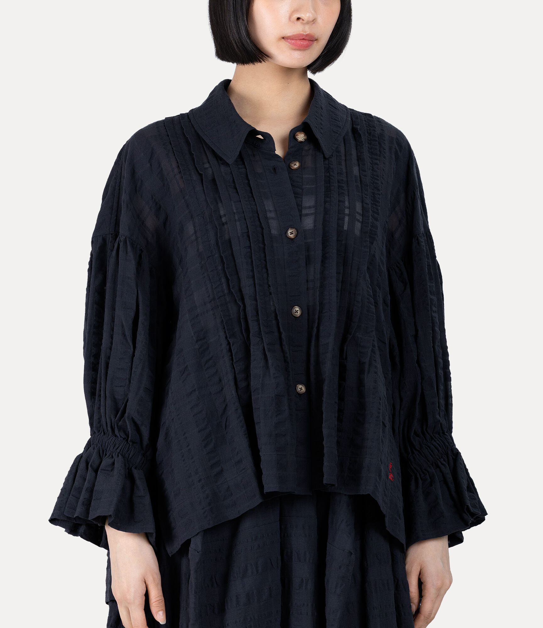 Shadow Check Balloon Sleeve Shirt  large image number 4