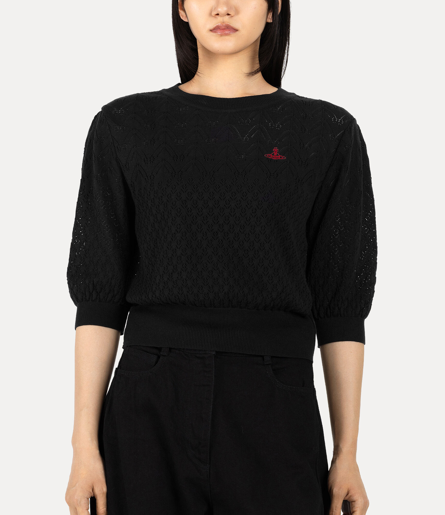 Mixed Stitch Drop Shoulder Top  large image number 4