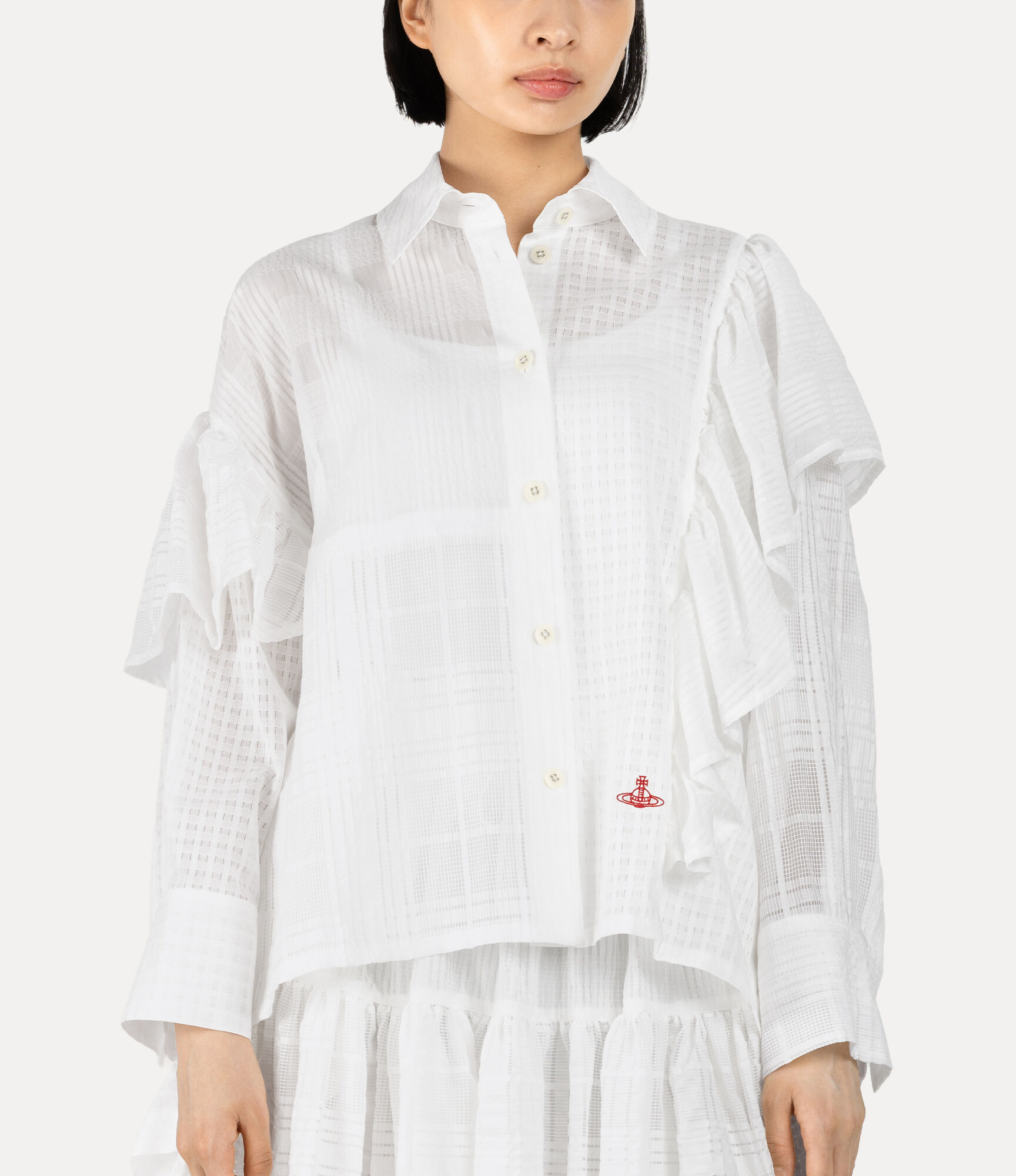 Orb Jacquard Detachable Lace Shirt  large image number 4
