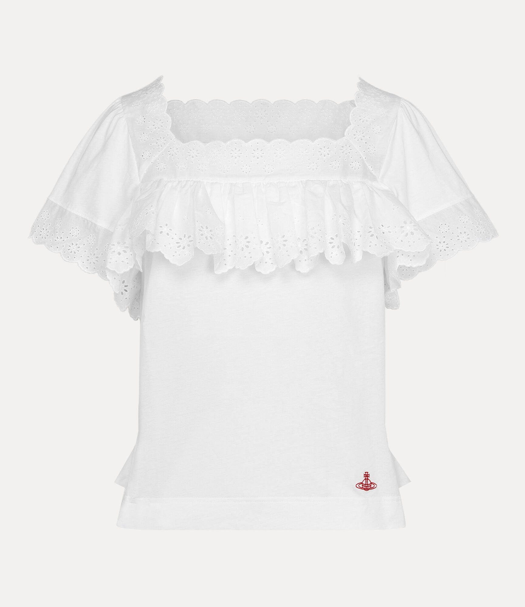 Dry Cotton Jersey Frill Lace Top  large image number 1