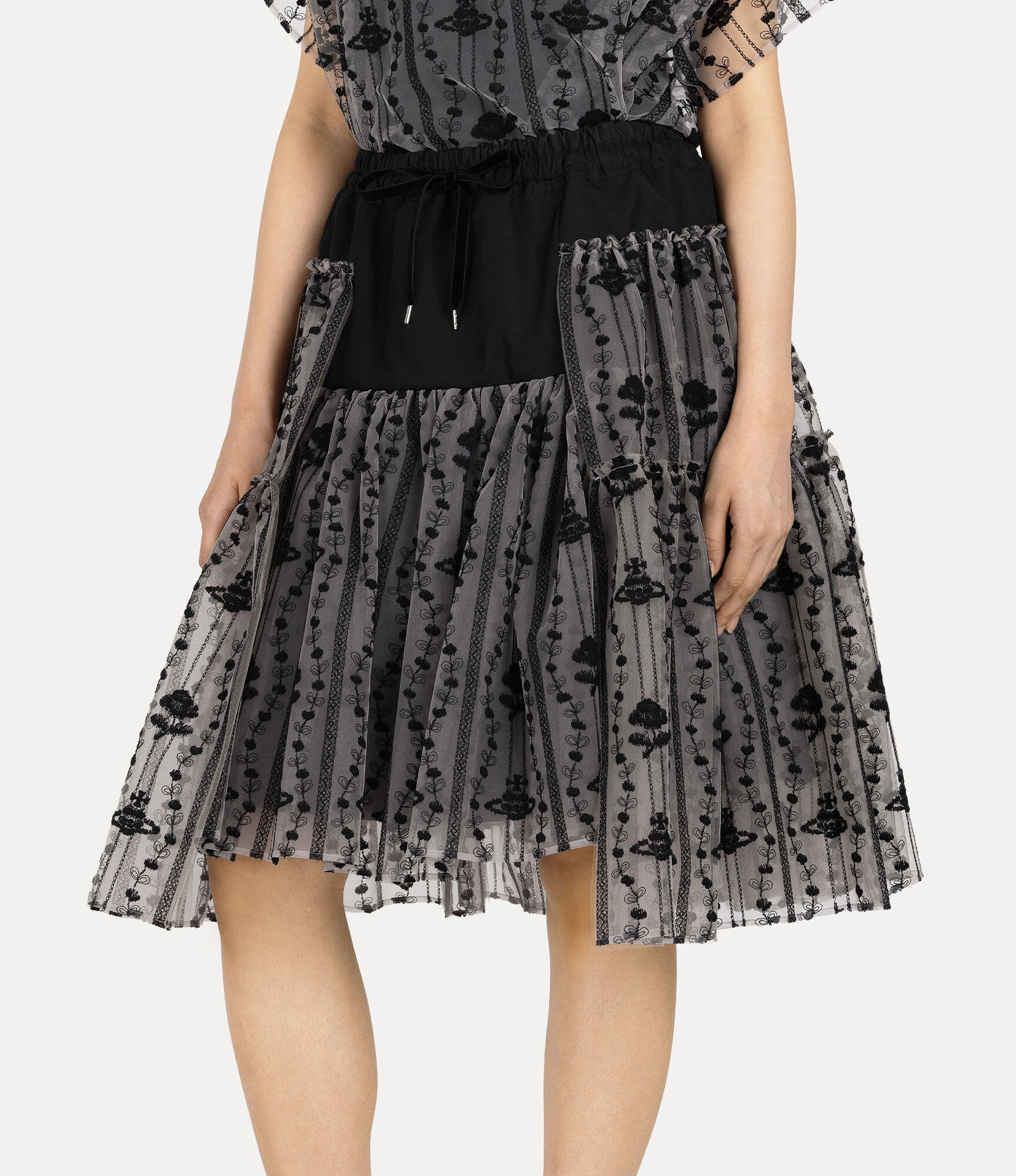  Flower orb Tulle Embroidery Skirt  large image number 4