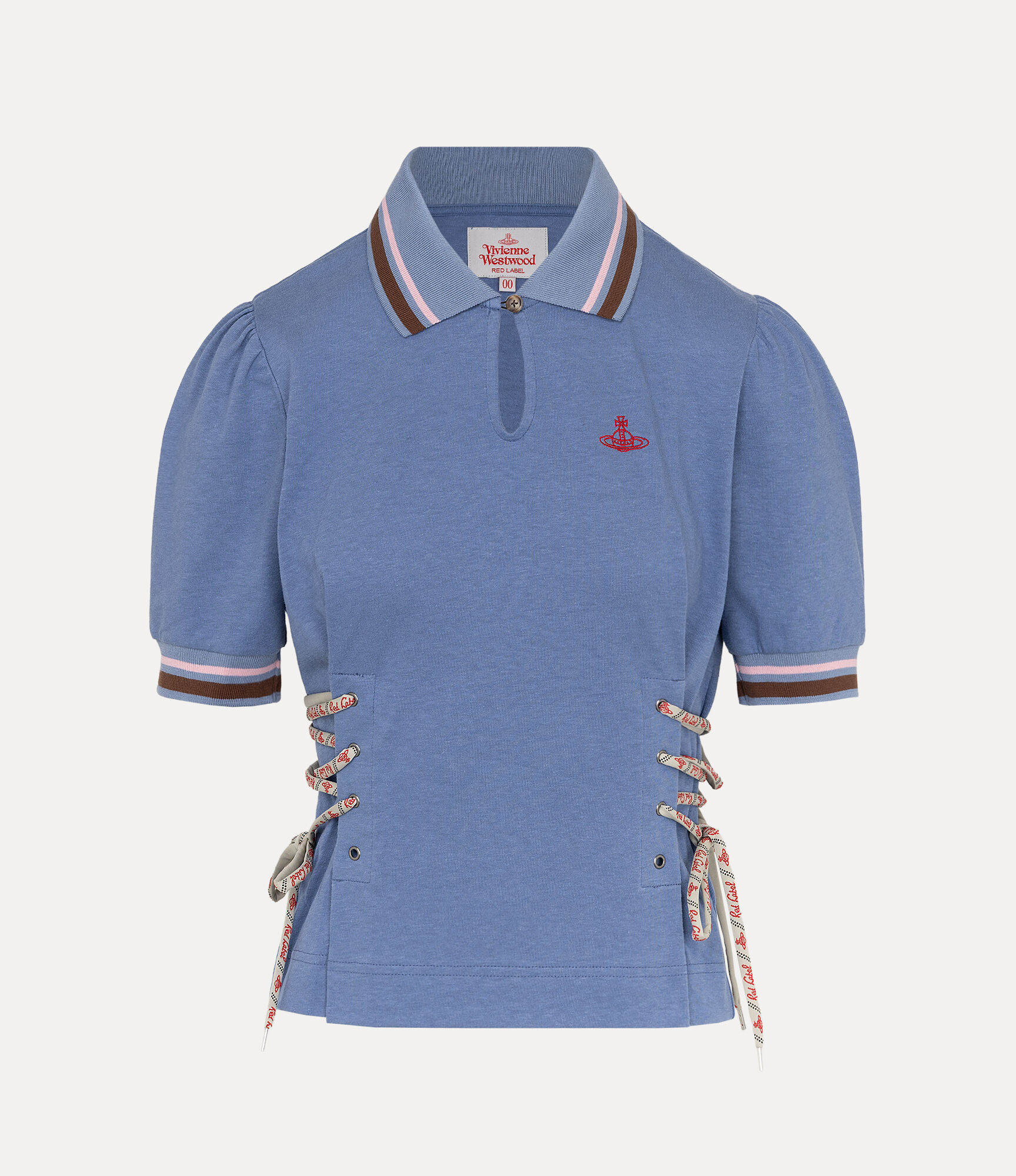 Old Cotton Lace Up Polo Top