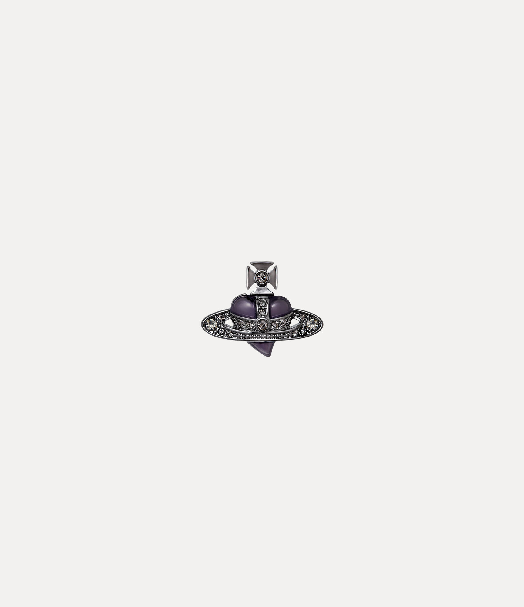 Man. Diamante Heart Single Stud  large image number 1