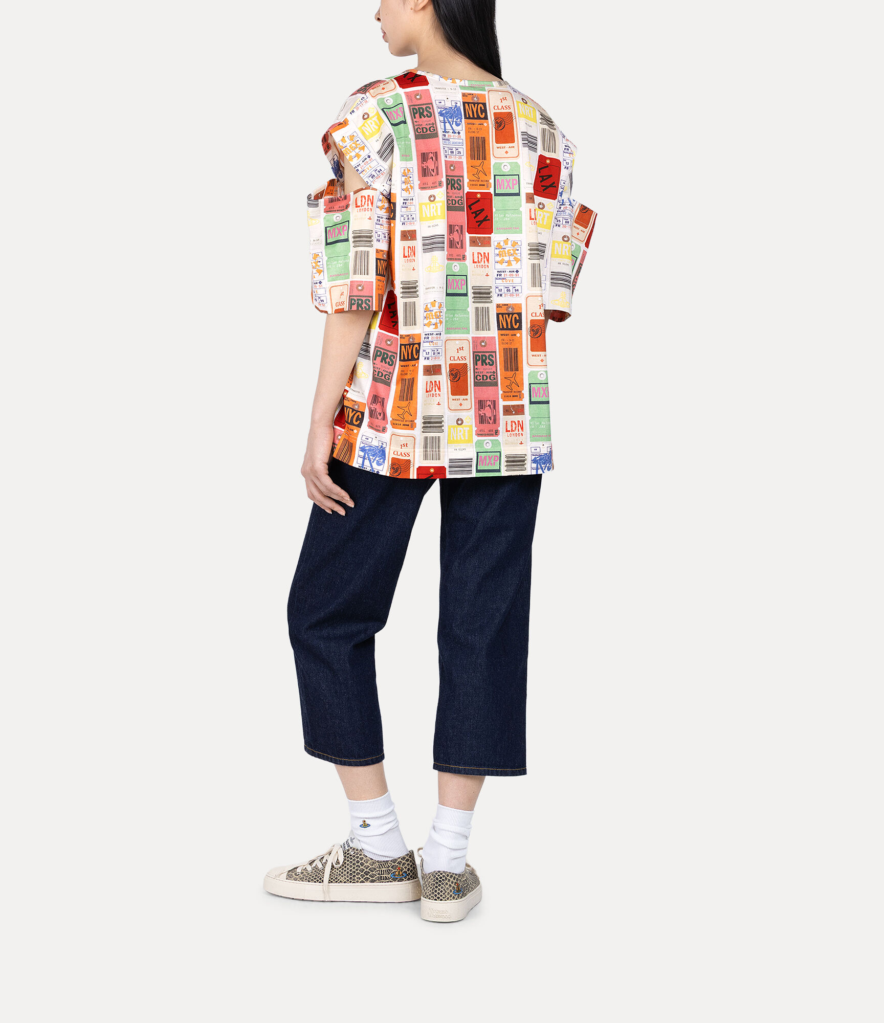 Travel Print Slit T-shirt   large image number 3