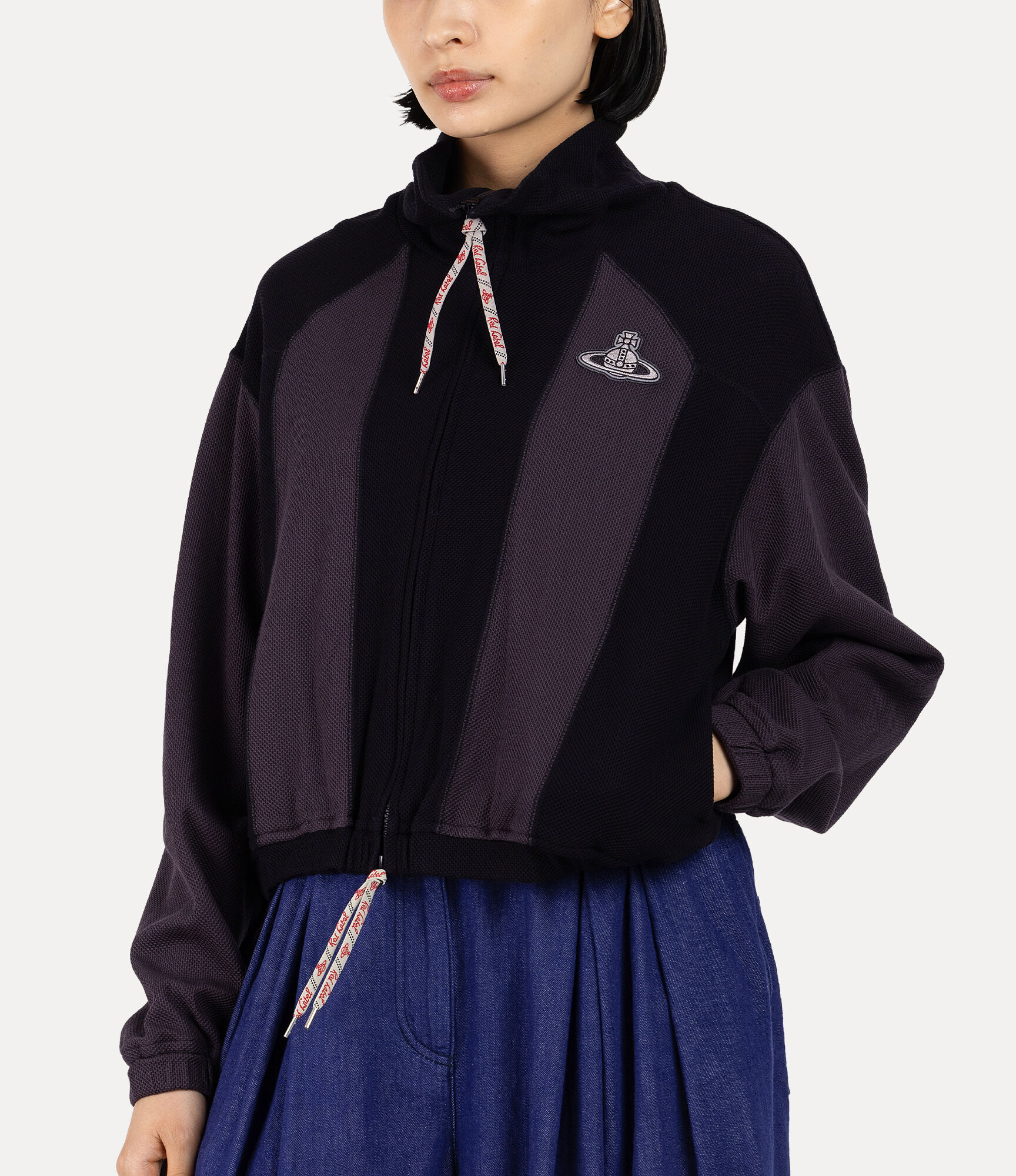 Mesh Jersey Blocking Zip Blouson  large image number 4
