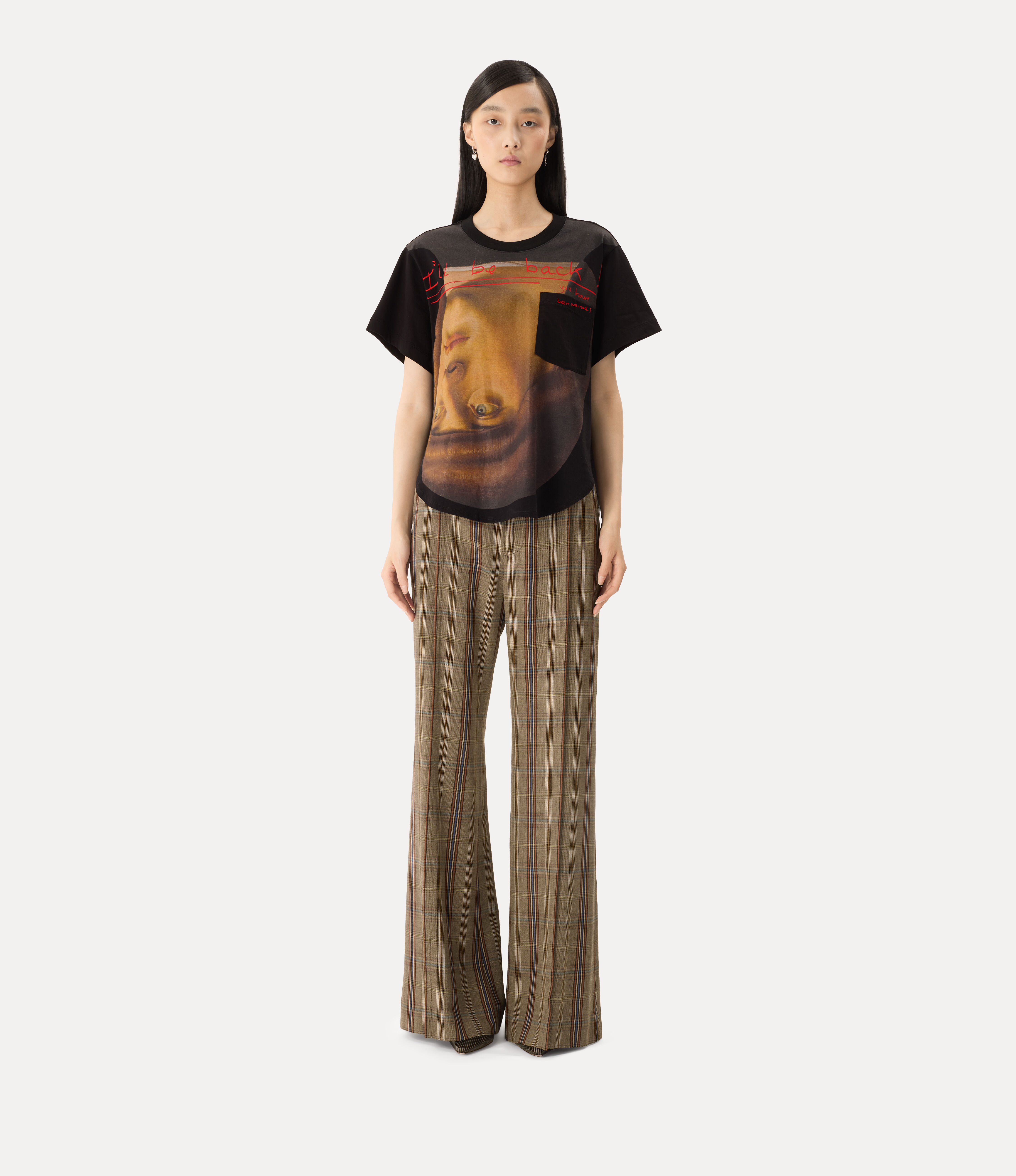 Upside Down Head Circle Hem T-shirt   large image number 5
