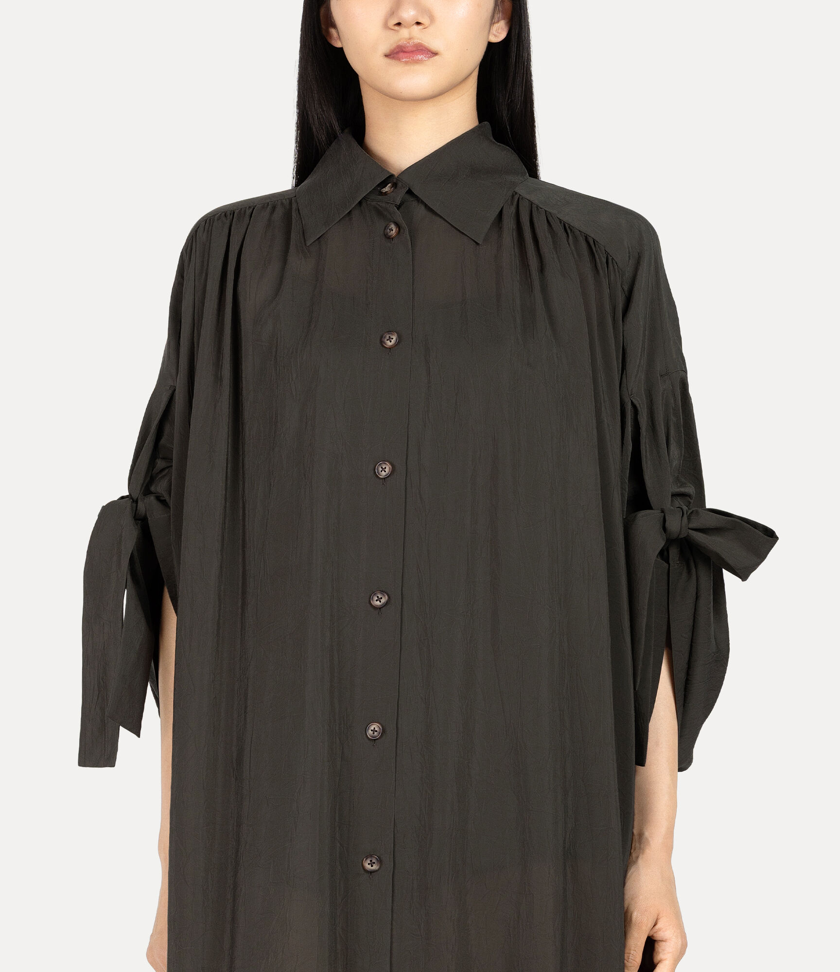 String Gather Shirt Dress  large image number 4