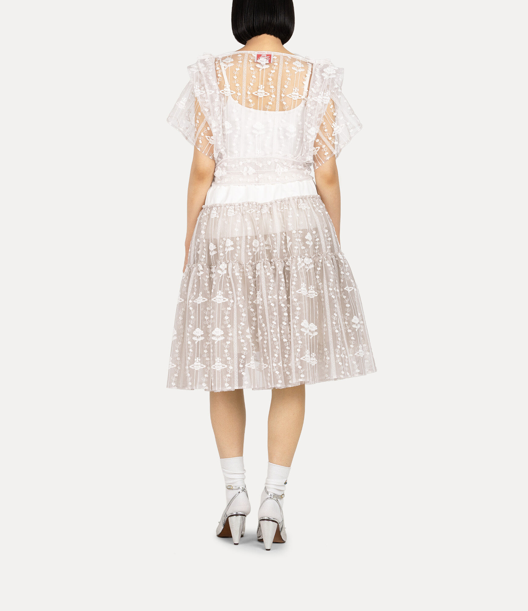 Flower Orb Tulle Embroidery Blouse  large image number 3