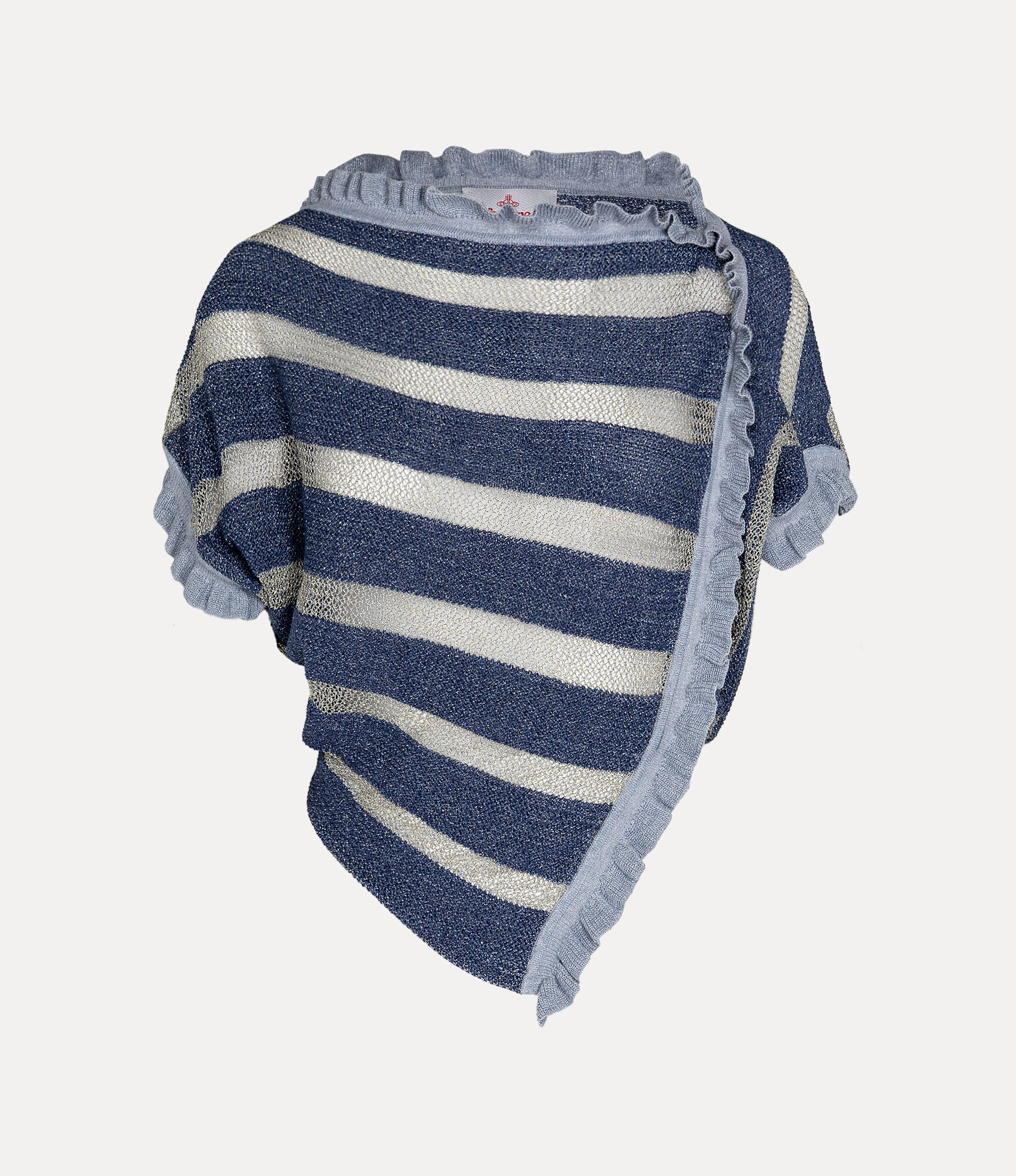Lurex Mix Patchwork Frill Knit Top