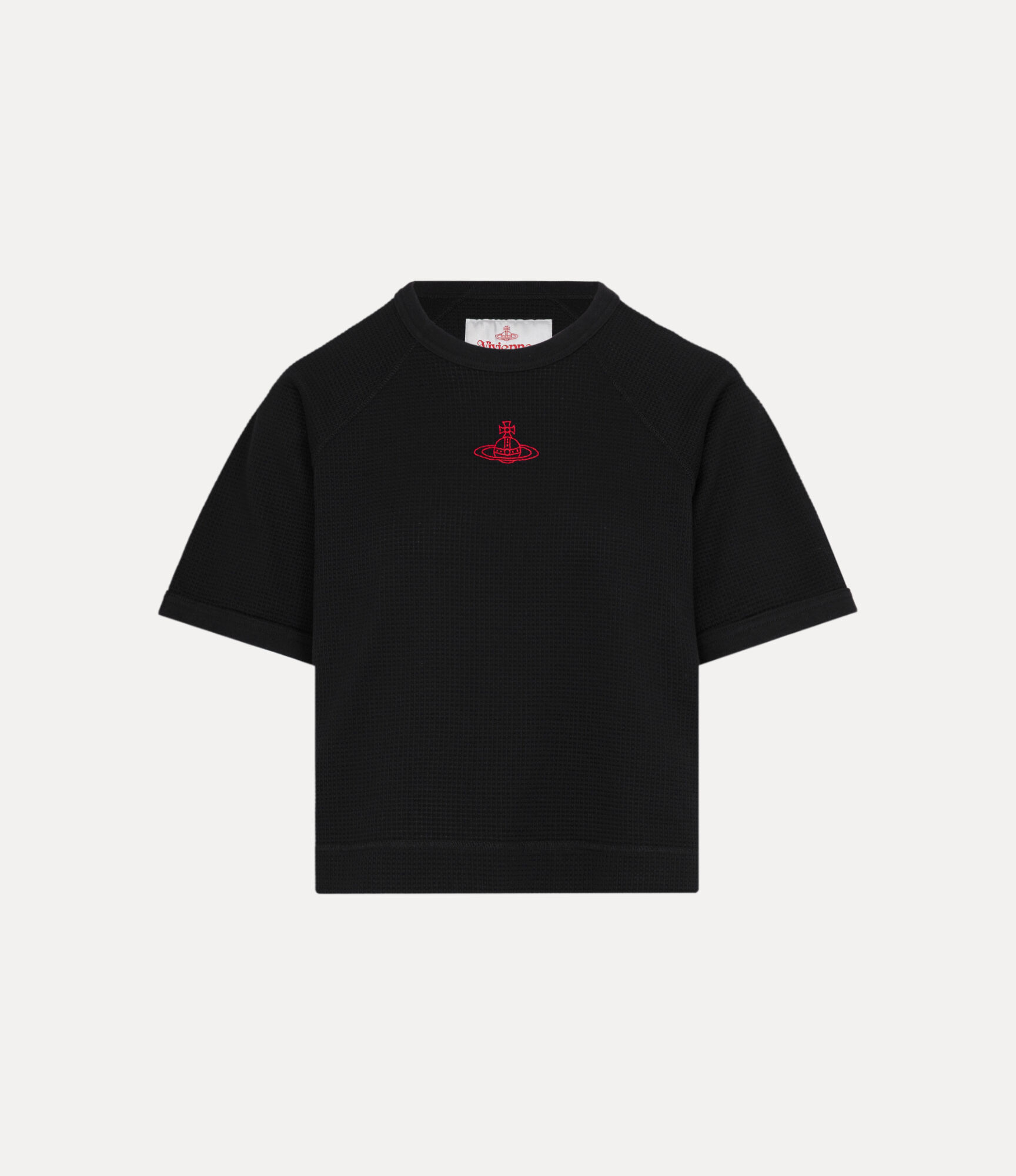 Irregular Waffle Raglan Relaxed T-Shirt  large image number 1