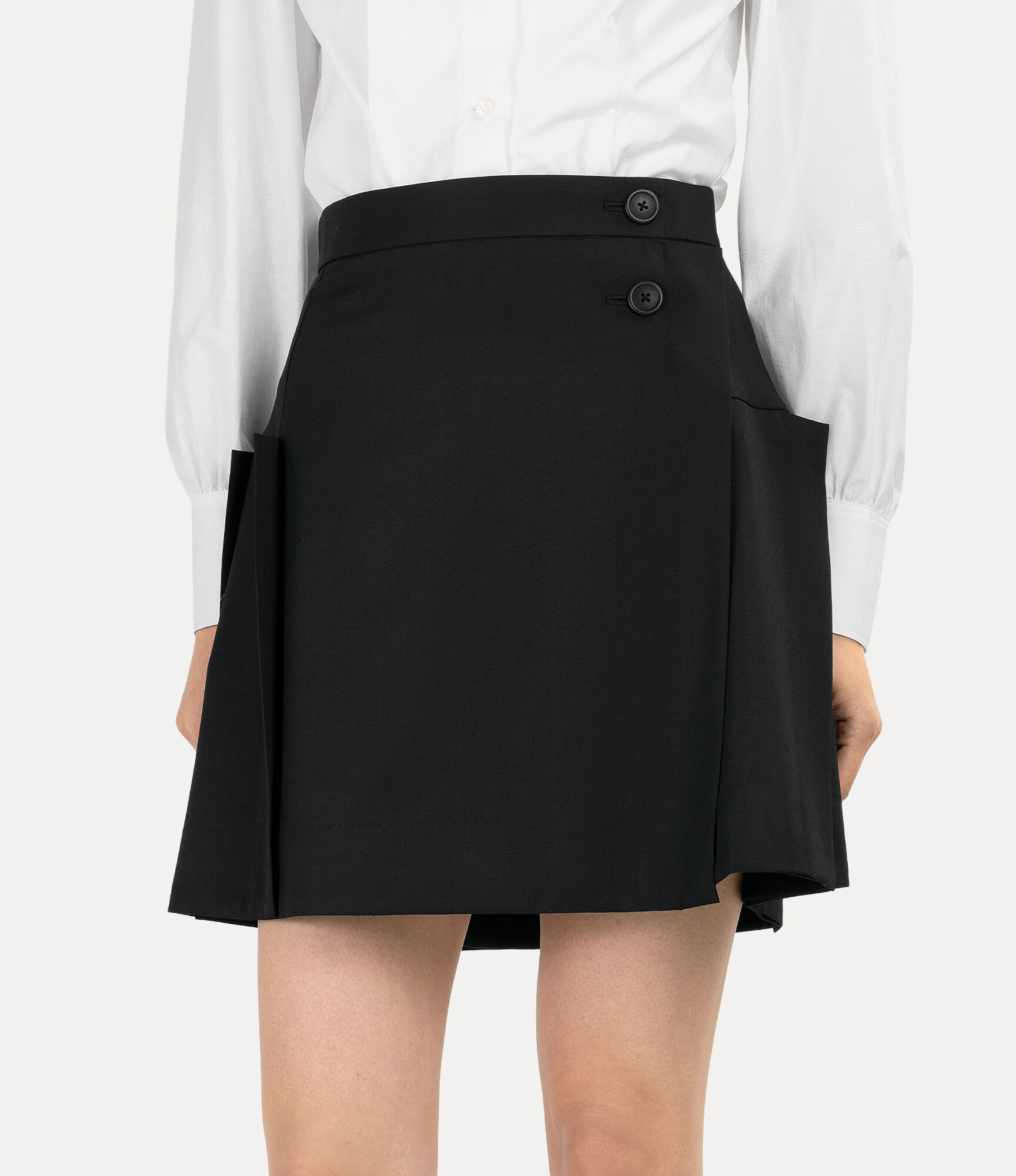 Gabardine Pleat Mini Skirt   large image number 4
